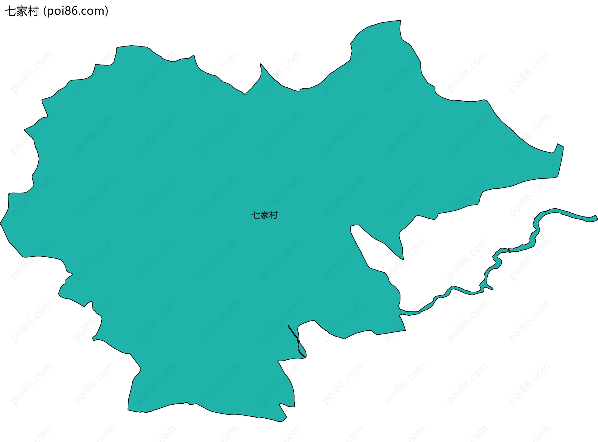 七家村边界地图