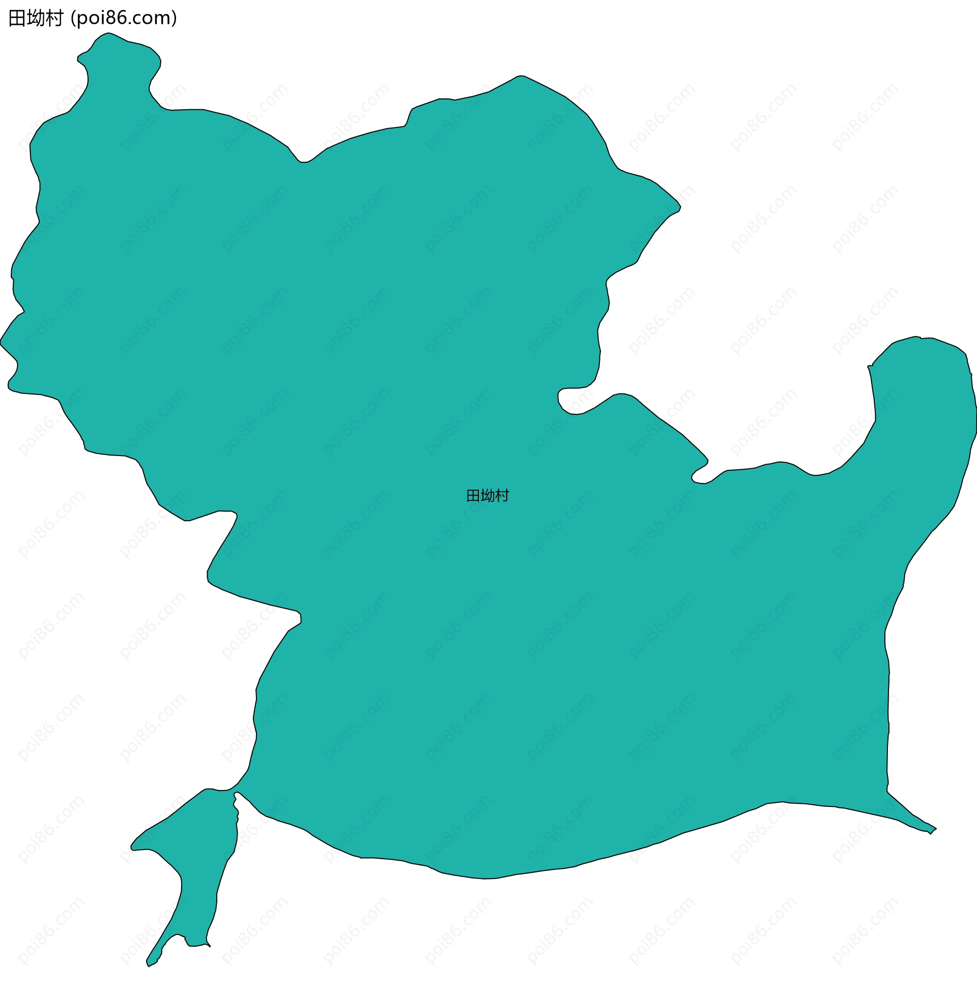 田坳村边界地图