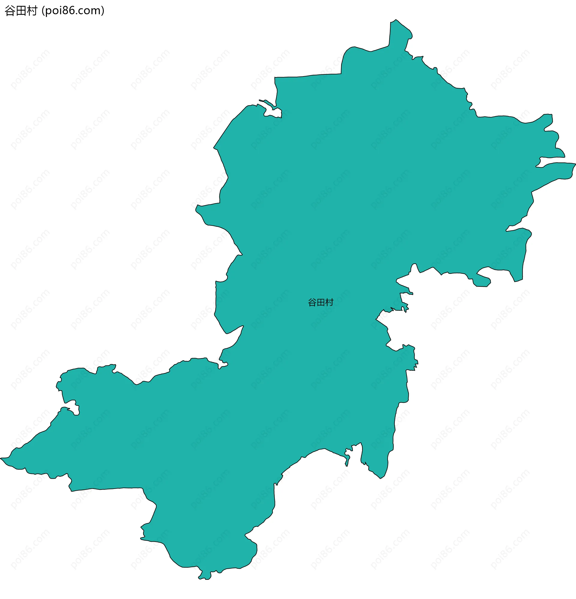 谷田村边界地图