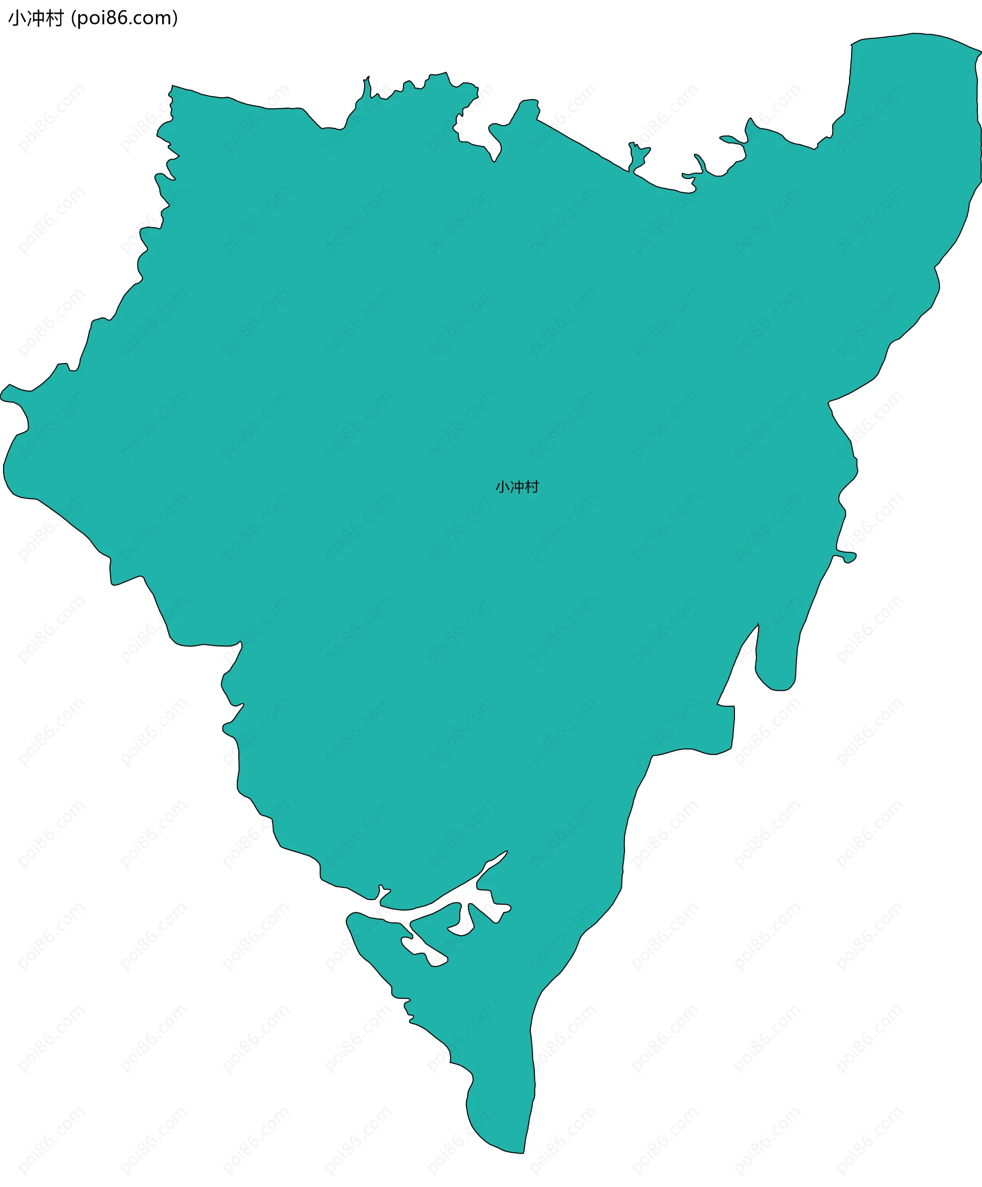 小冲村边界地图