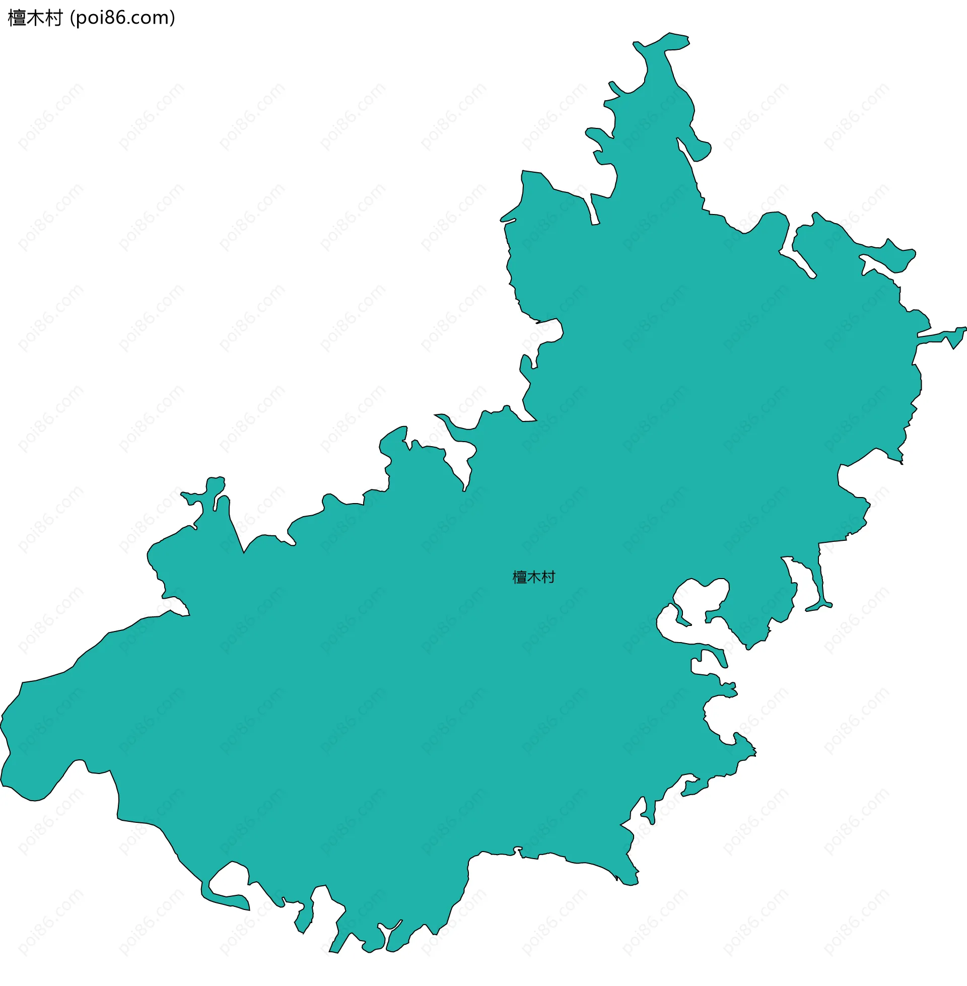 檀木村边界地图