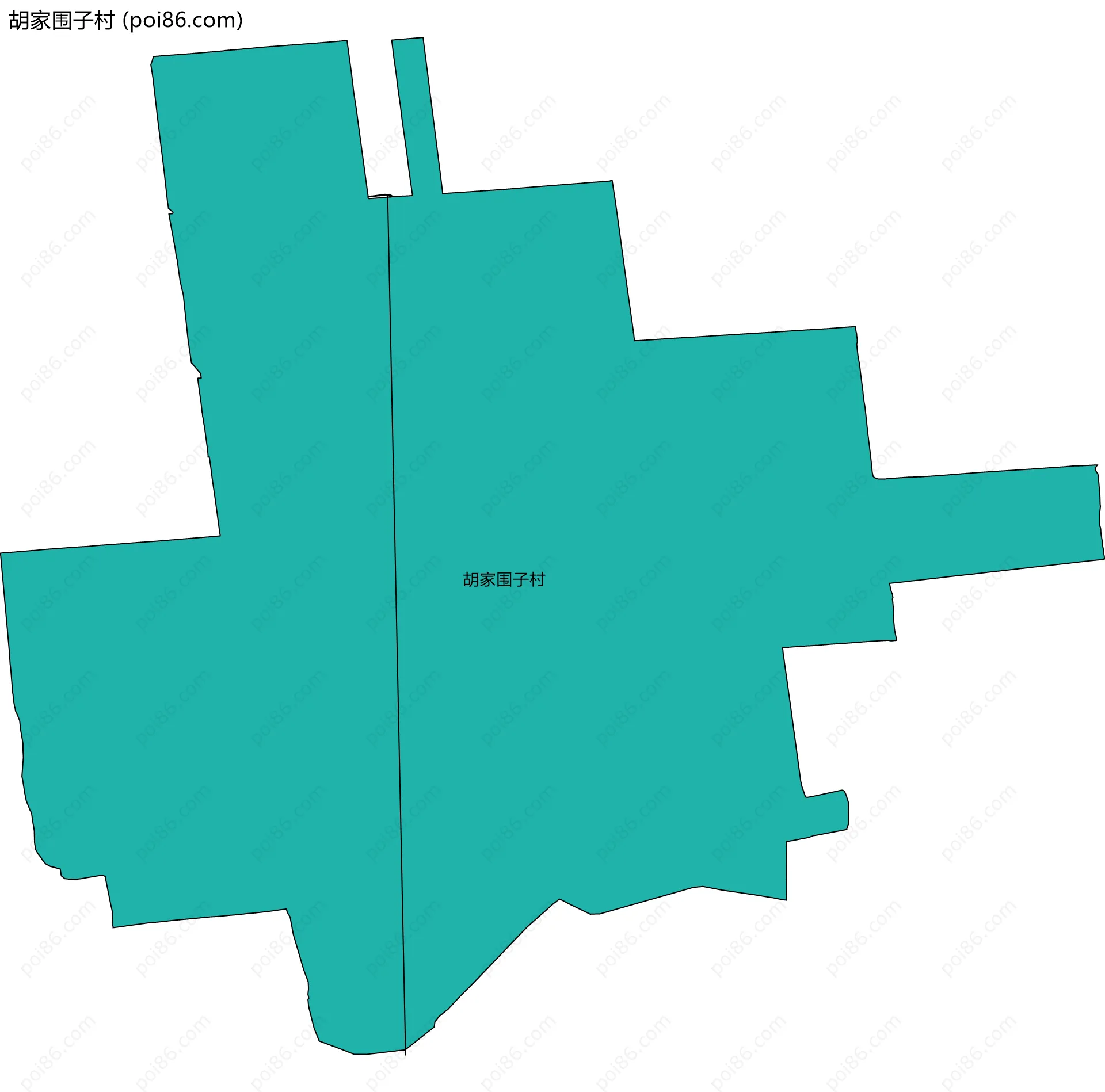 胡家围子村边界地图