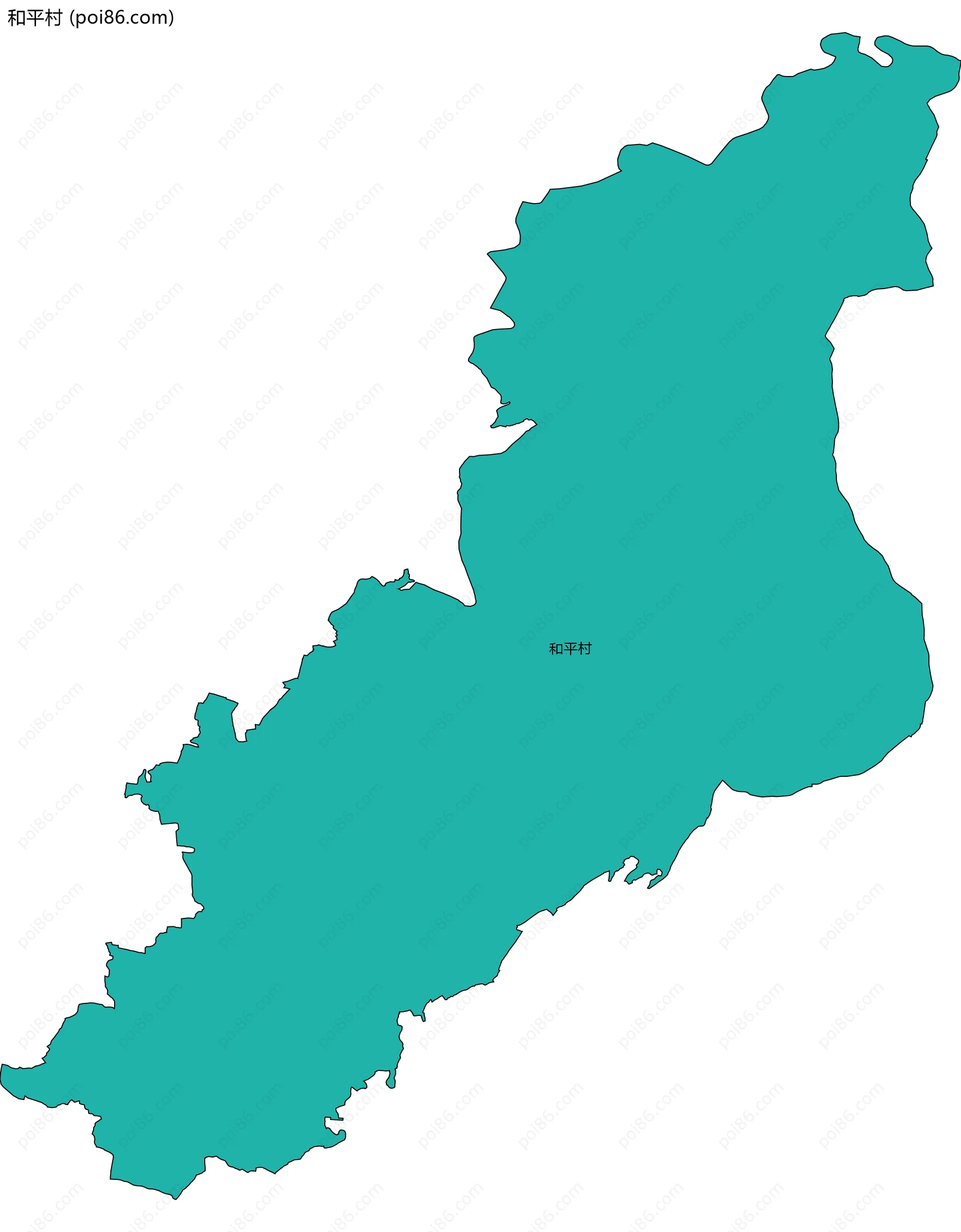 和平村边界地图