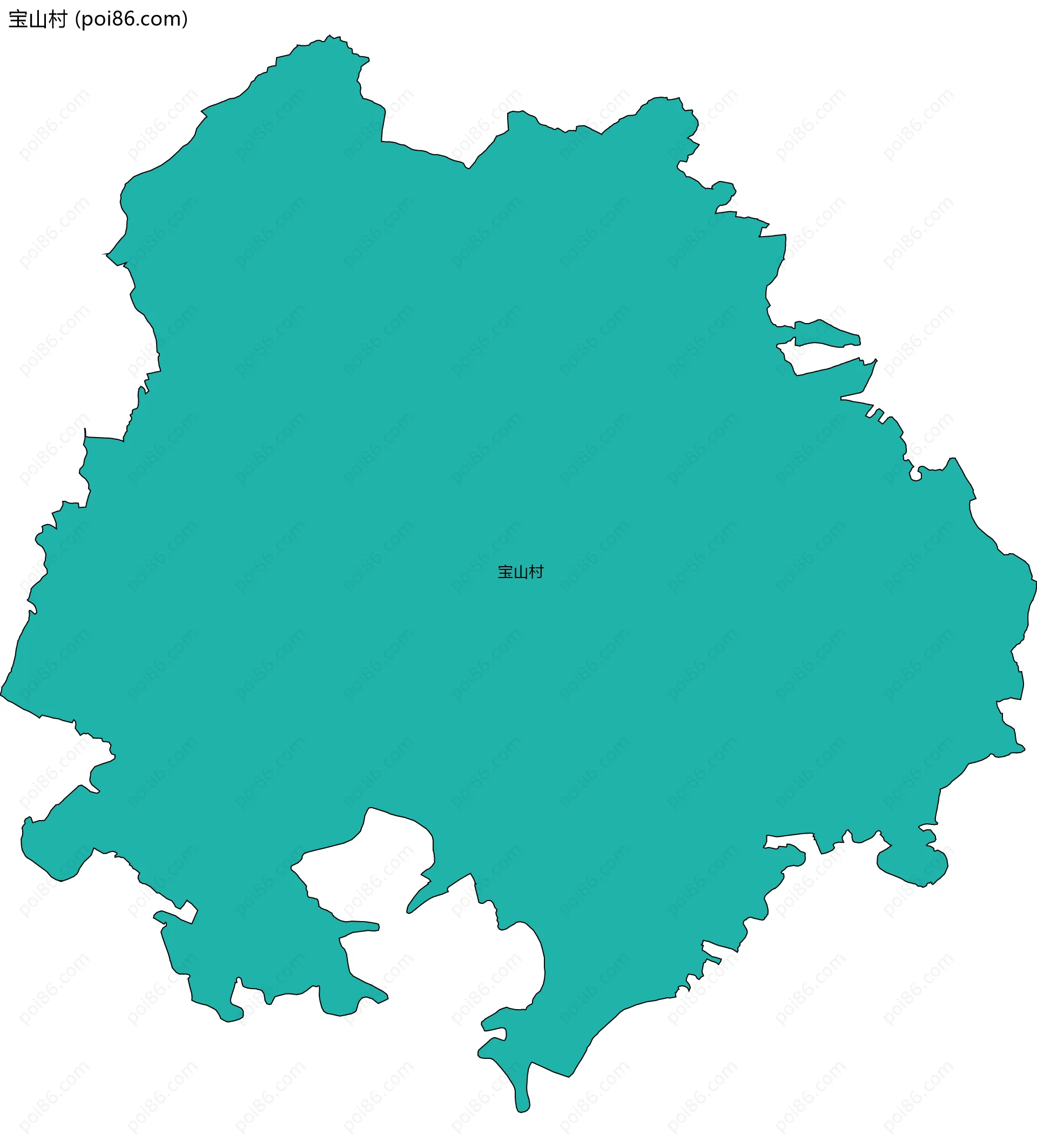 宝山村边界地图