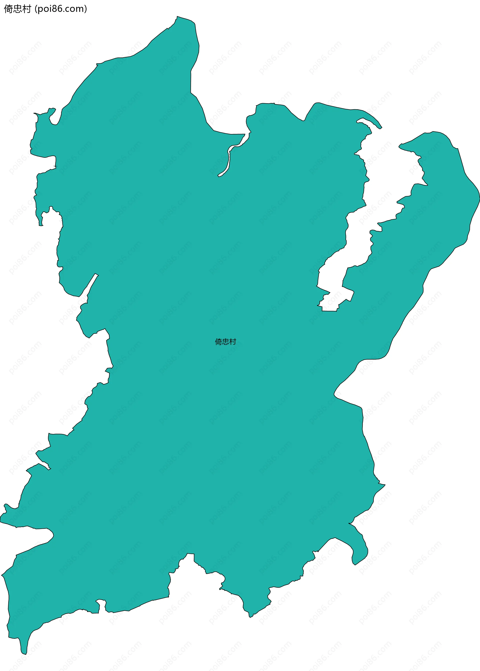 倚忠村边界地图