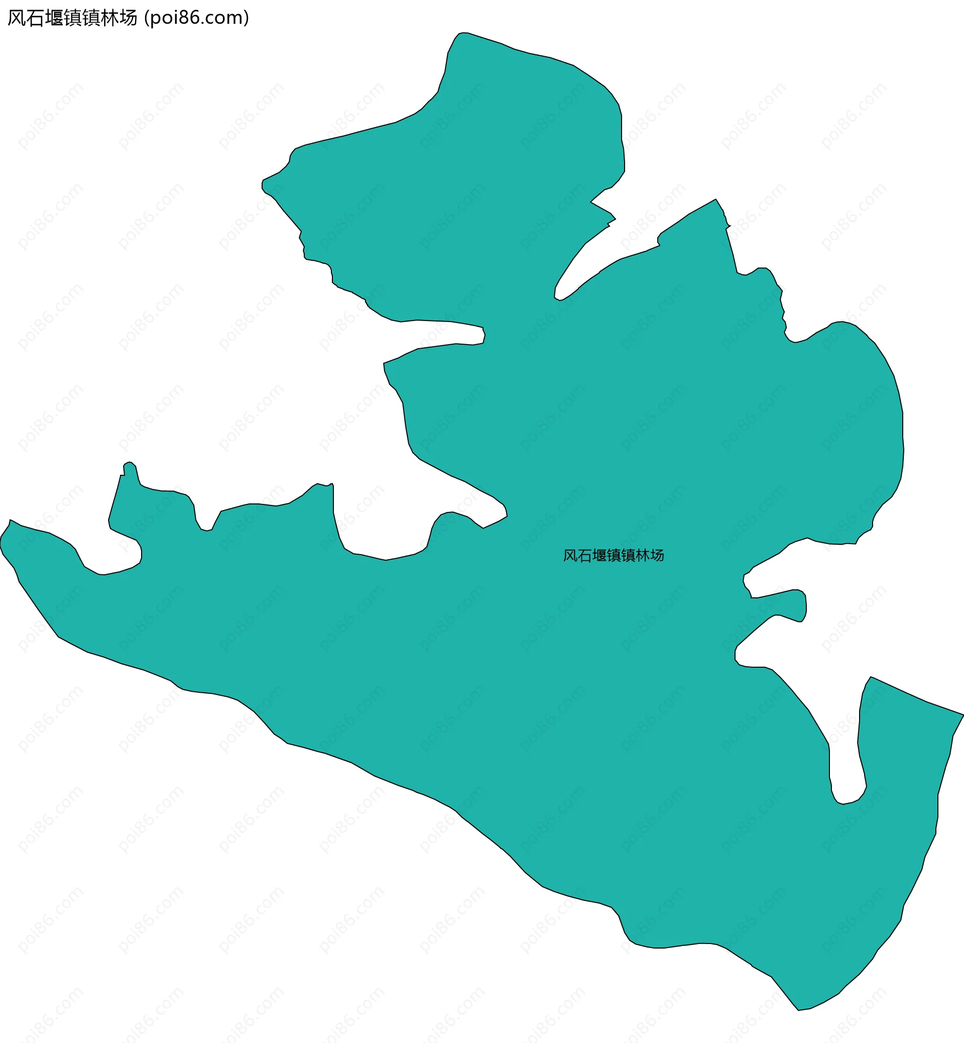 风石堰镇镇林场边界地图