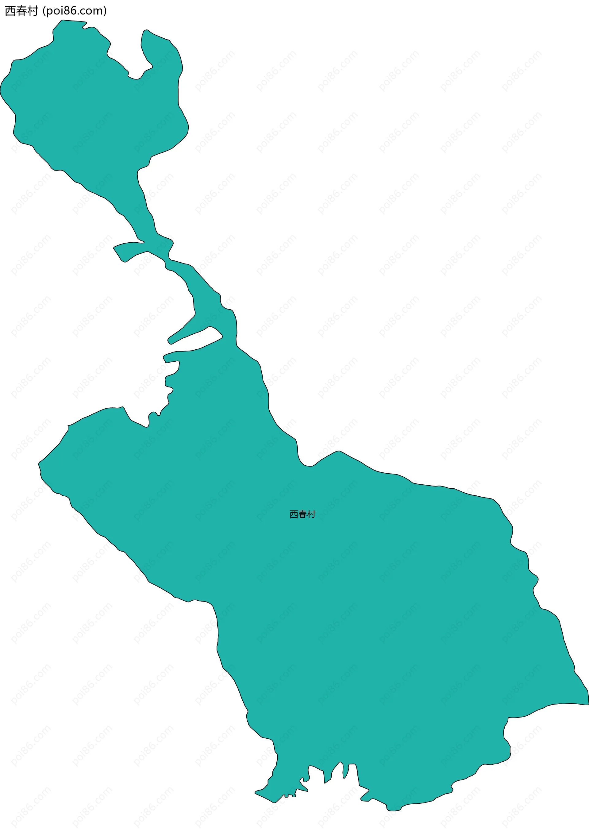 西春村边界地图