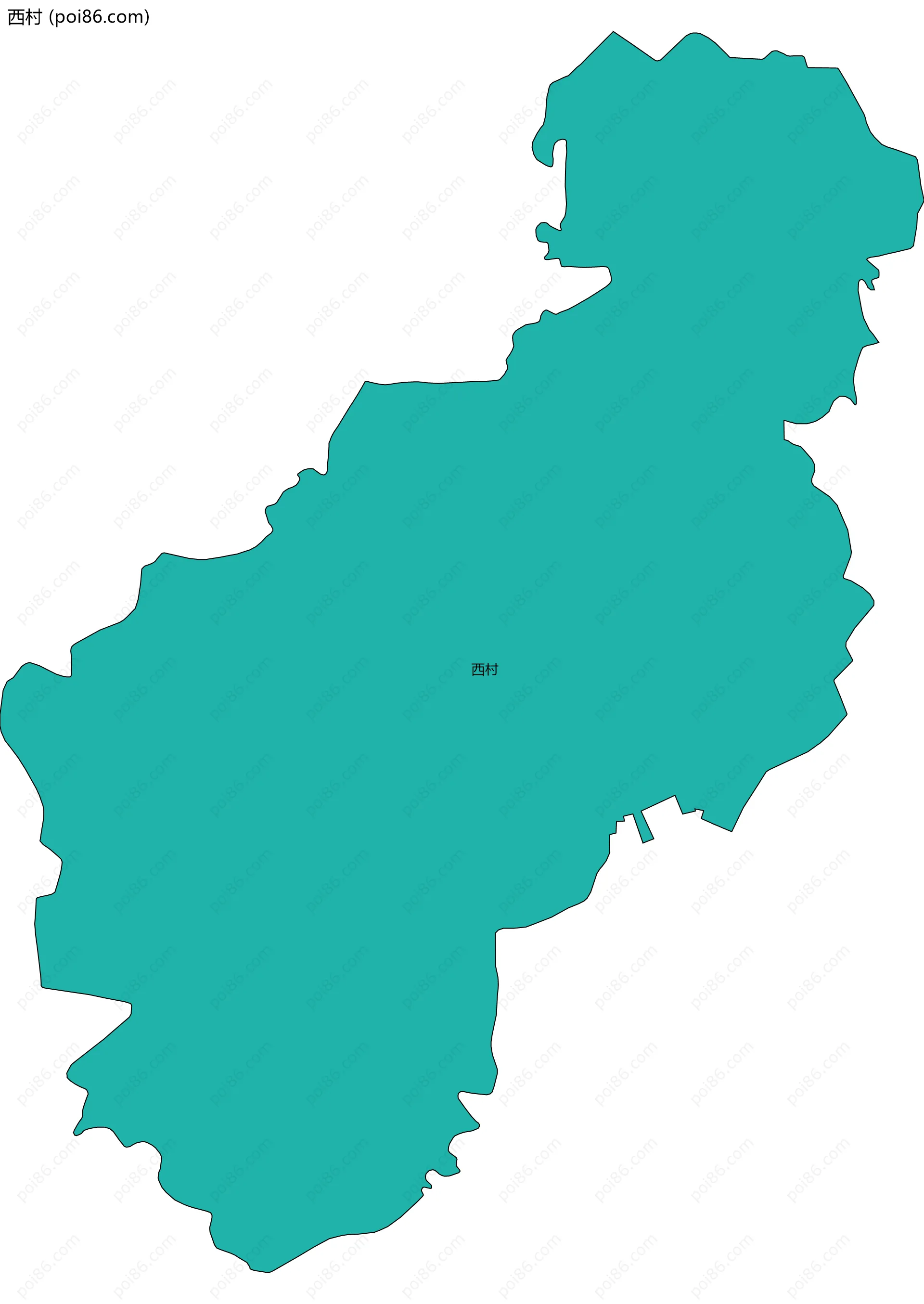 西村边界地图