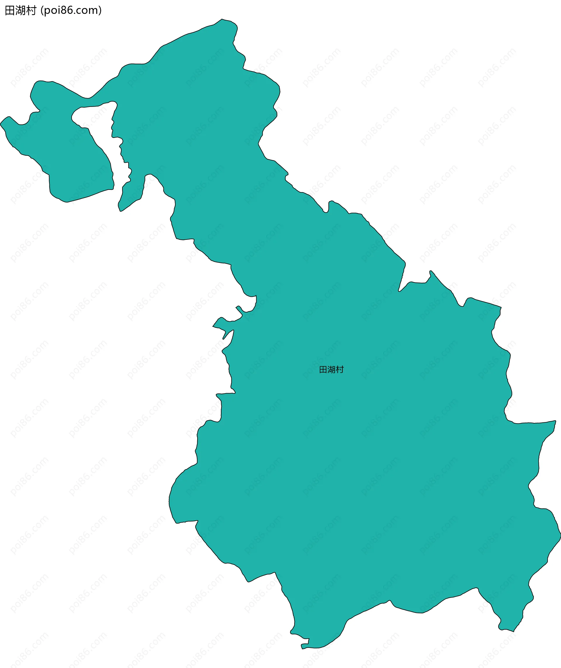 田湖村边界地图