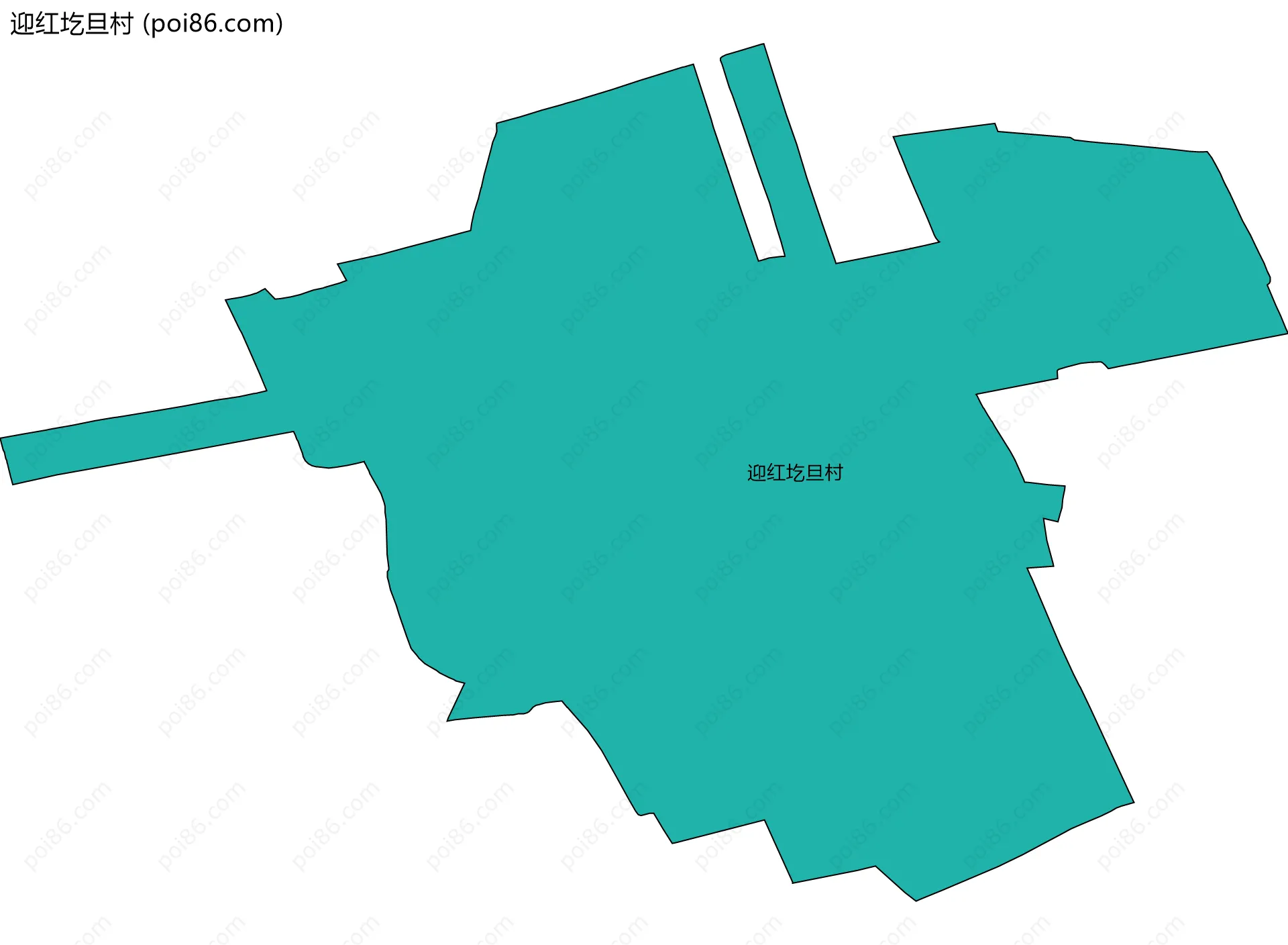 迎红圪旦村边界地图
