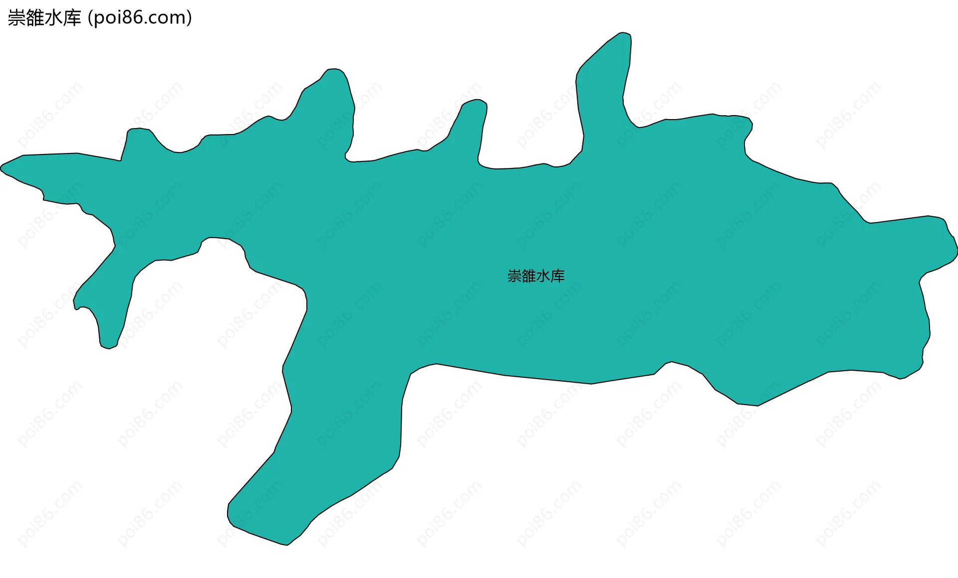 崇雒水库边界地图