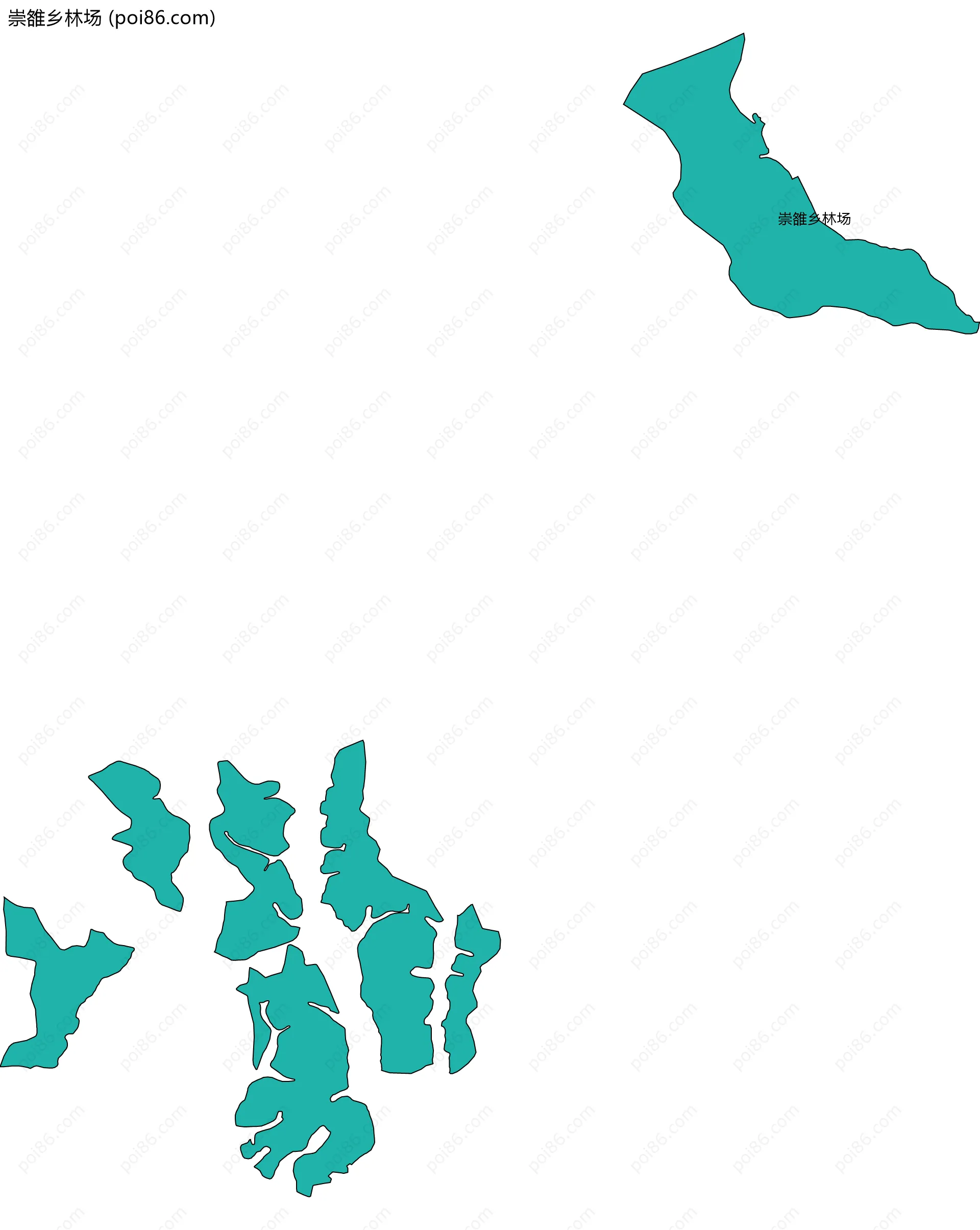 崇雒乡林场边界地图