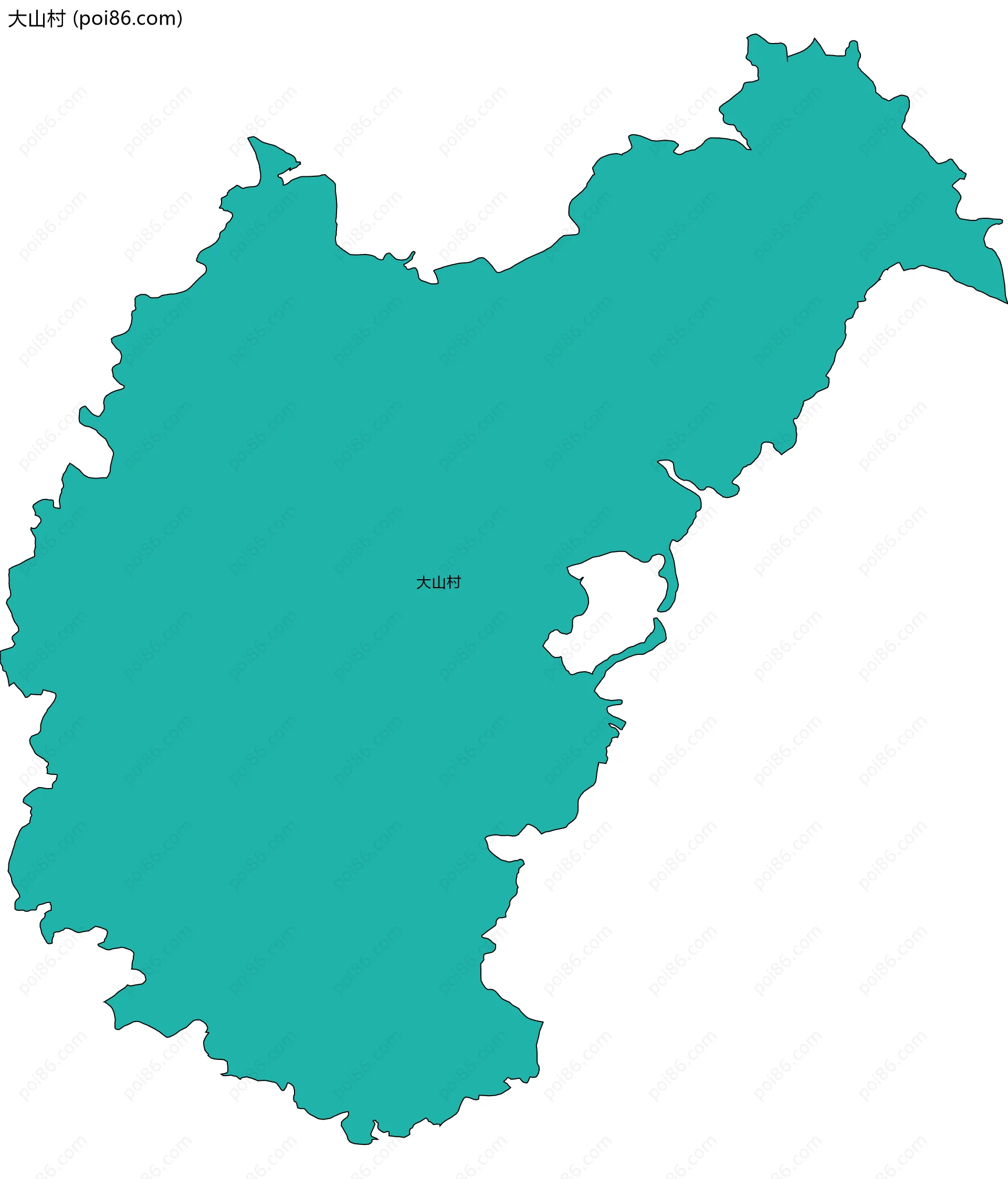 大山村边界地图