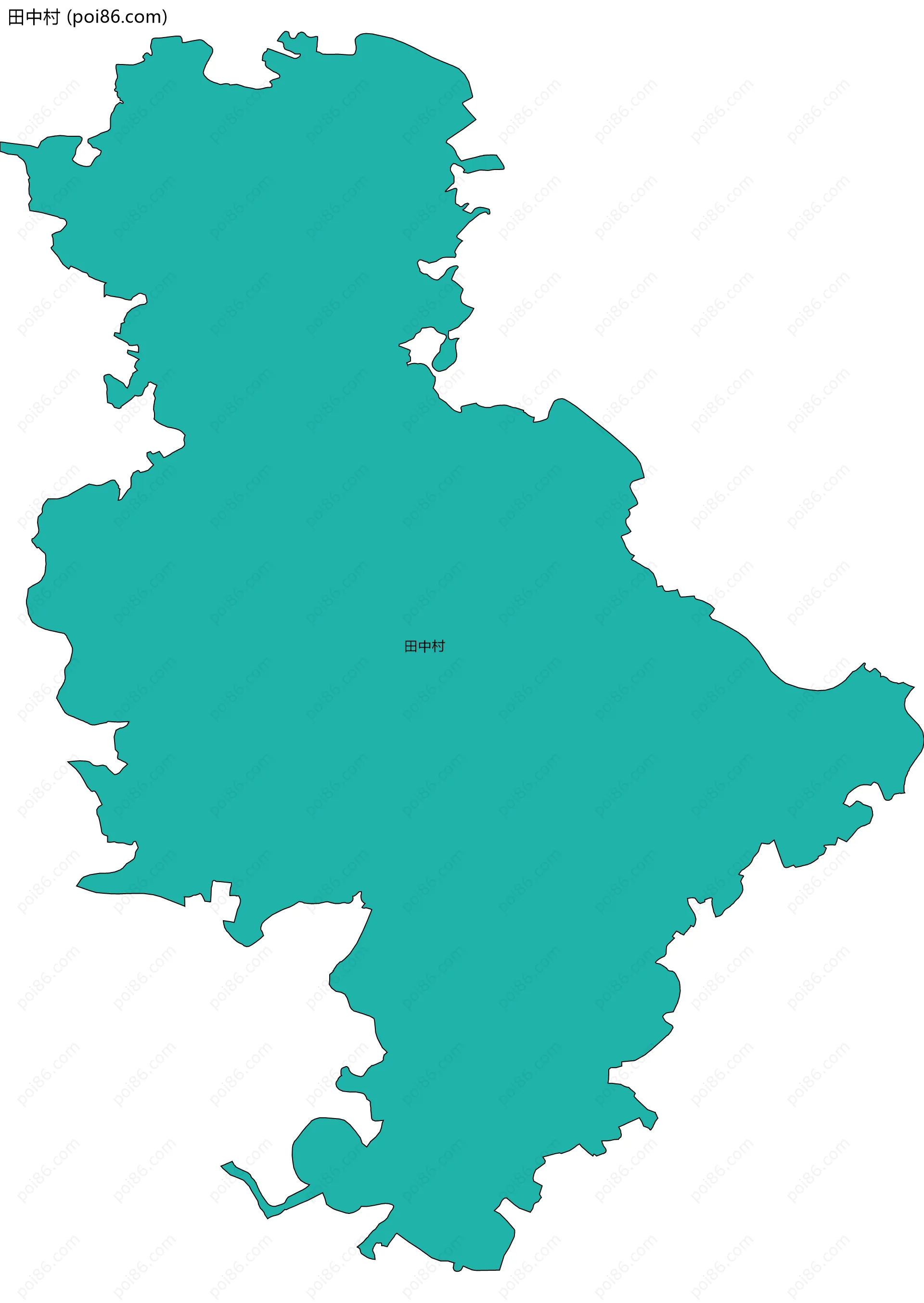 田中村边界地图