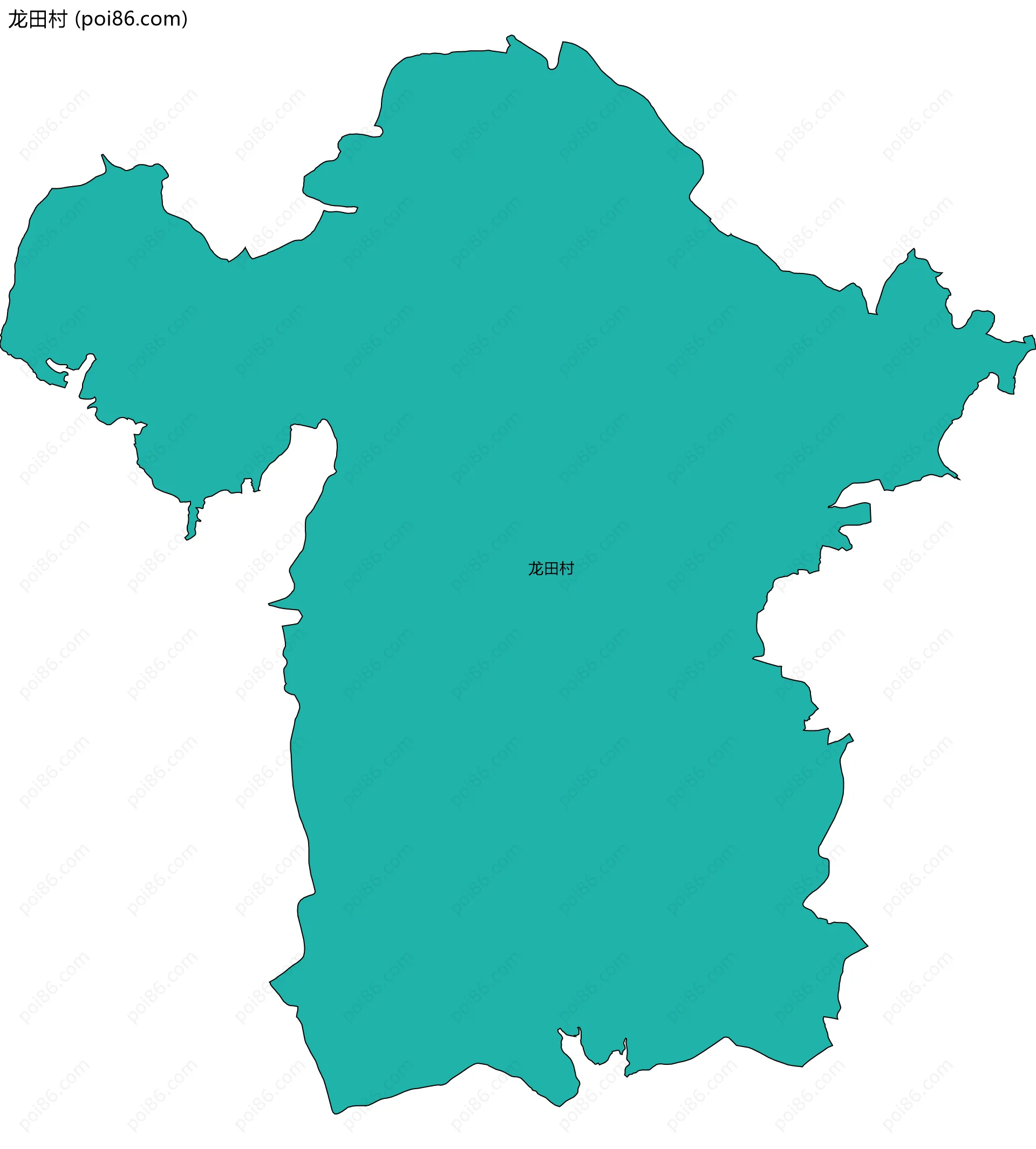 龙田村边界地图