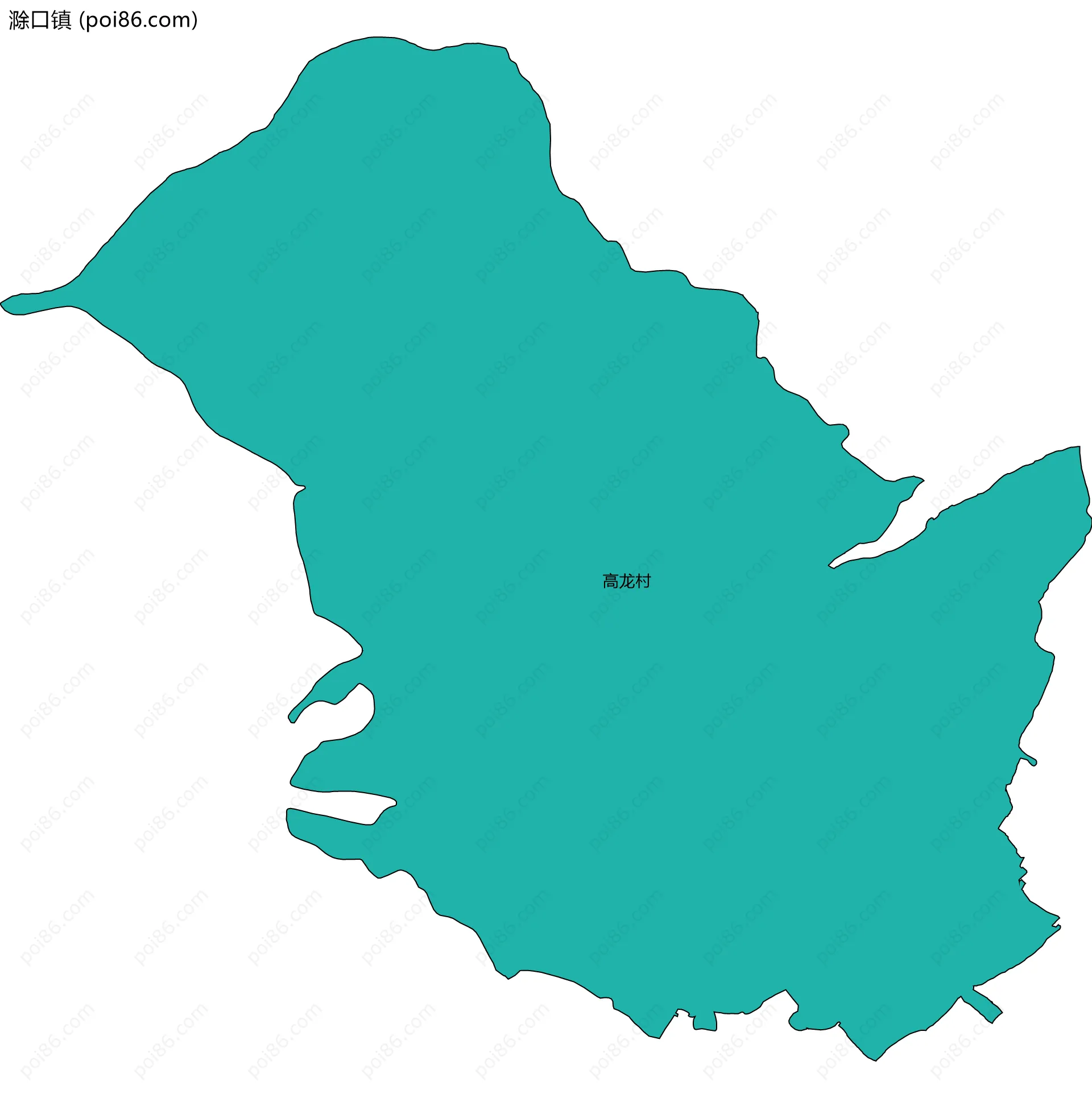 滁口镇边界地图(五级行政区划)