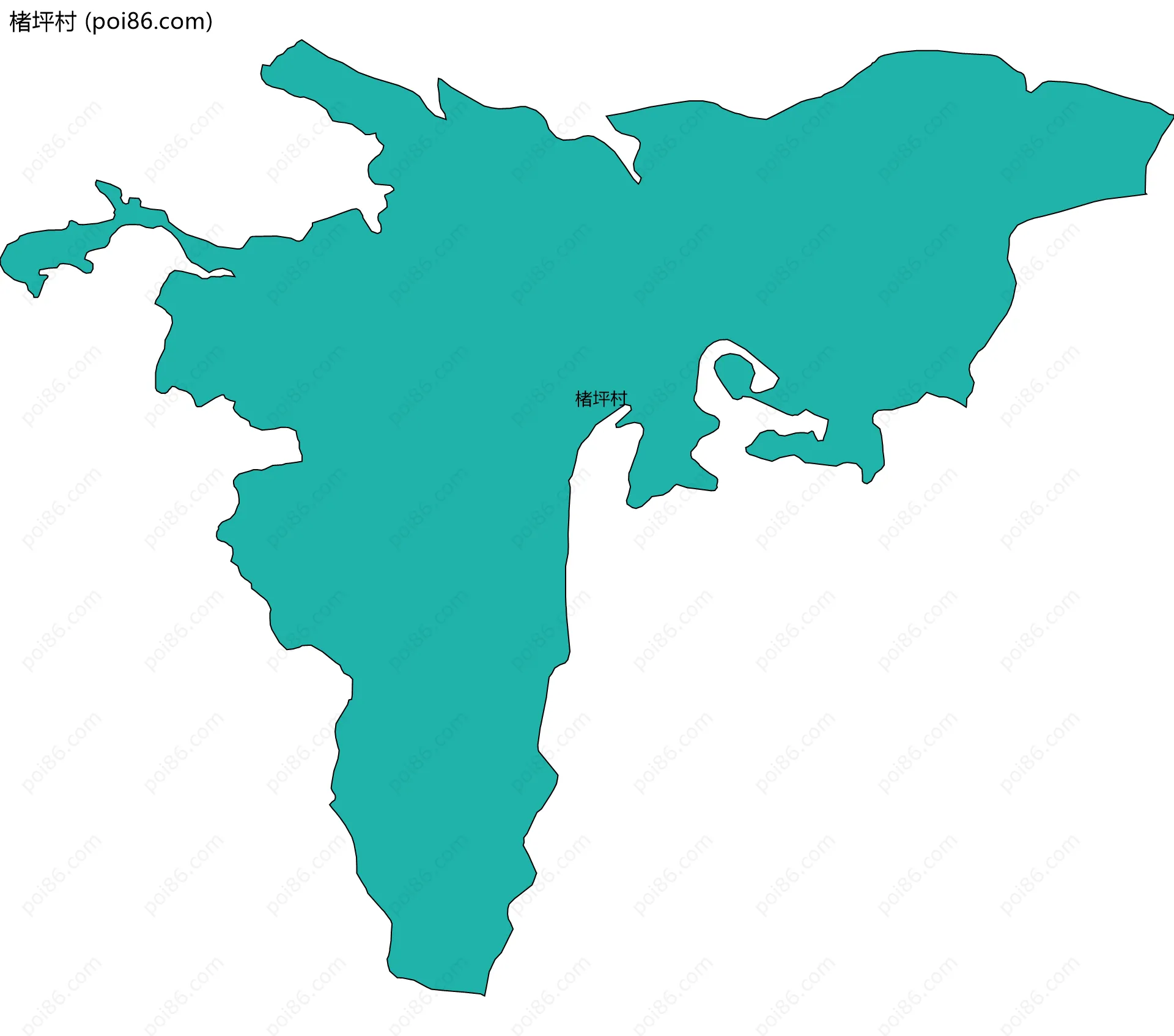 楮坪村边界地图