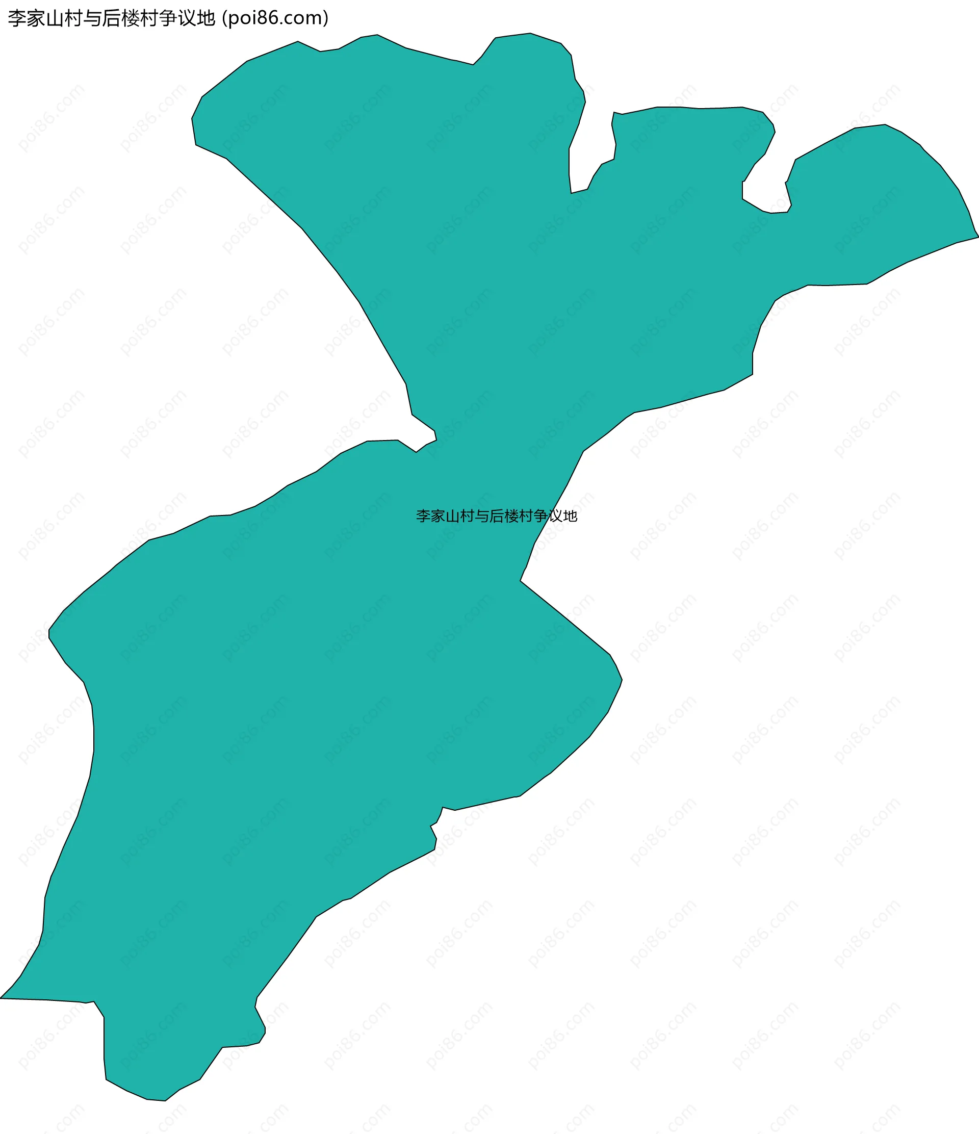 李家山村与后楼村争议地边界地图