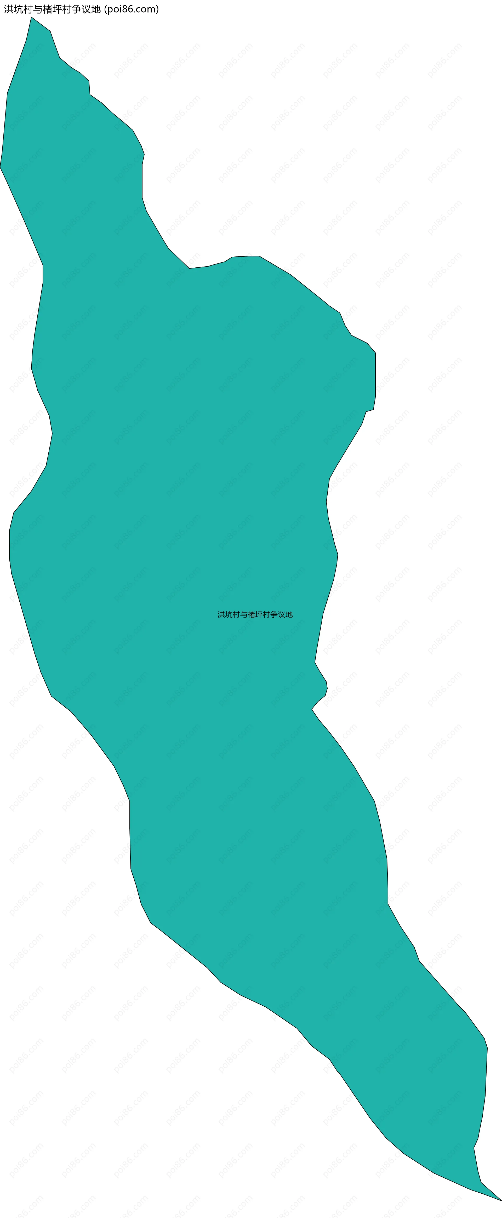 洪坑村与楮坪村争议地边界地图