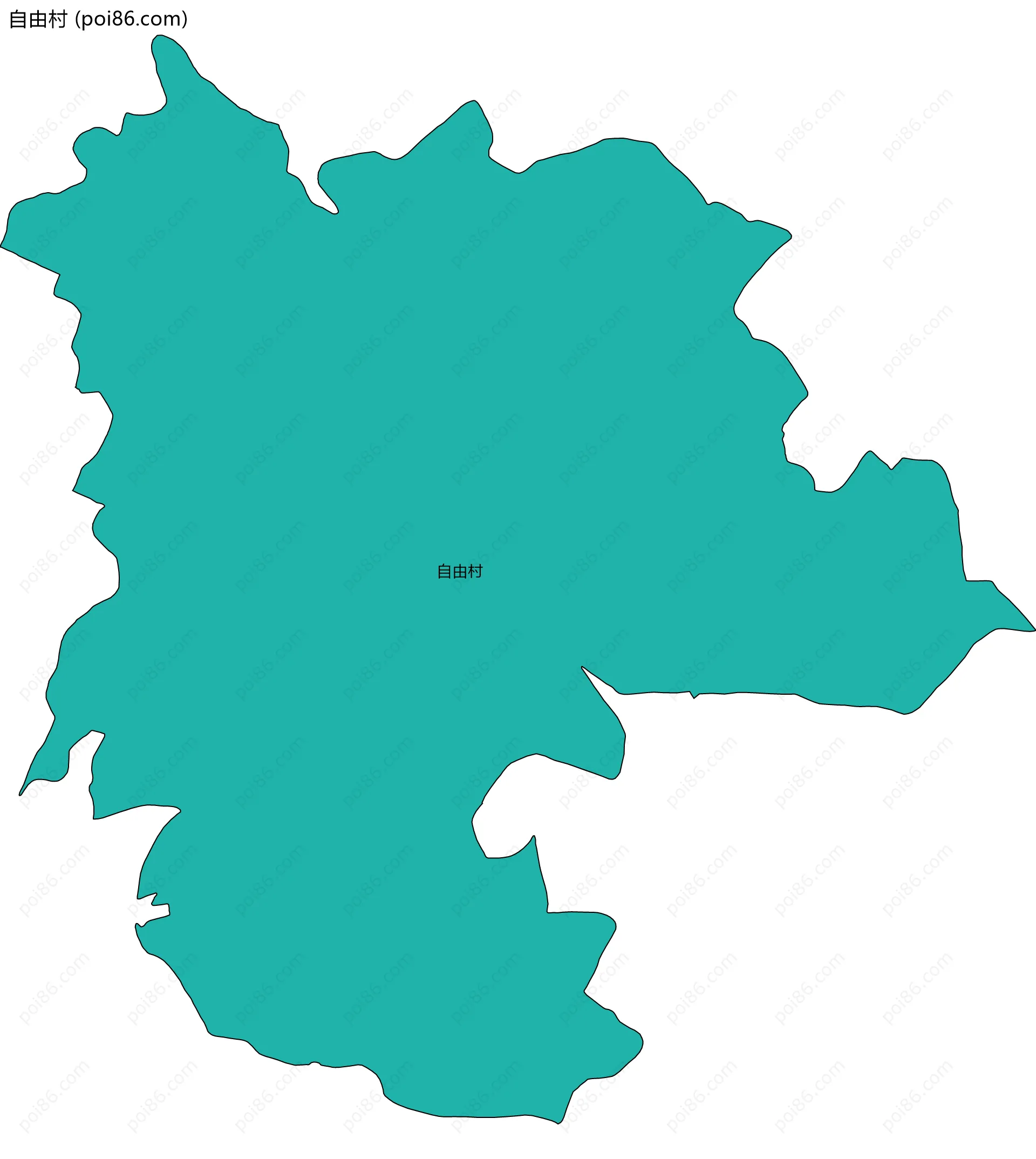 自由村边界地图