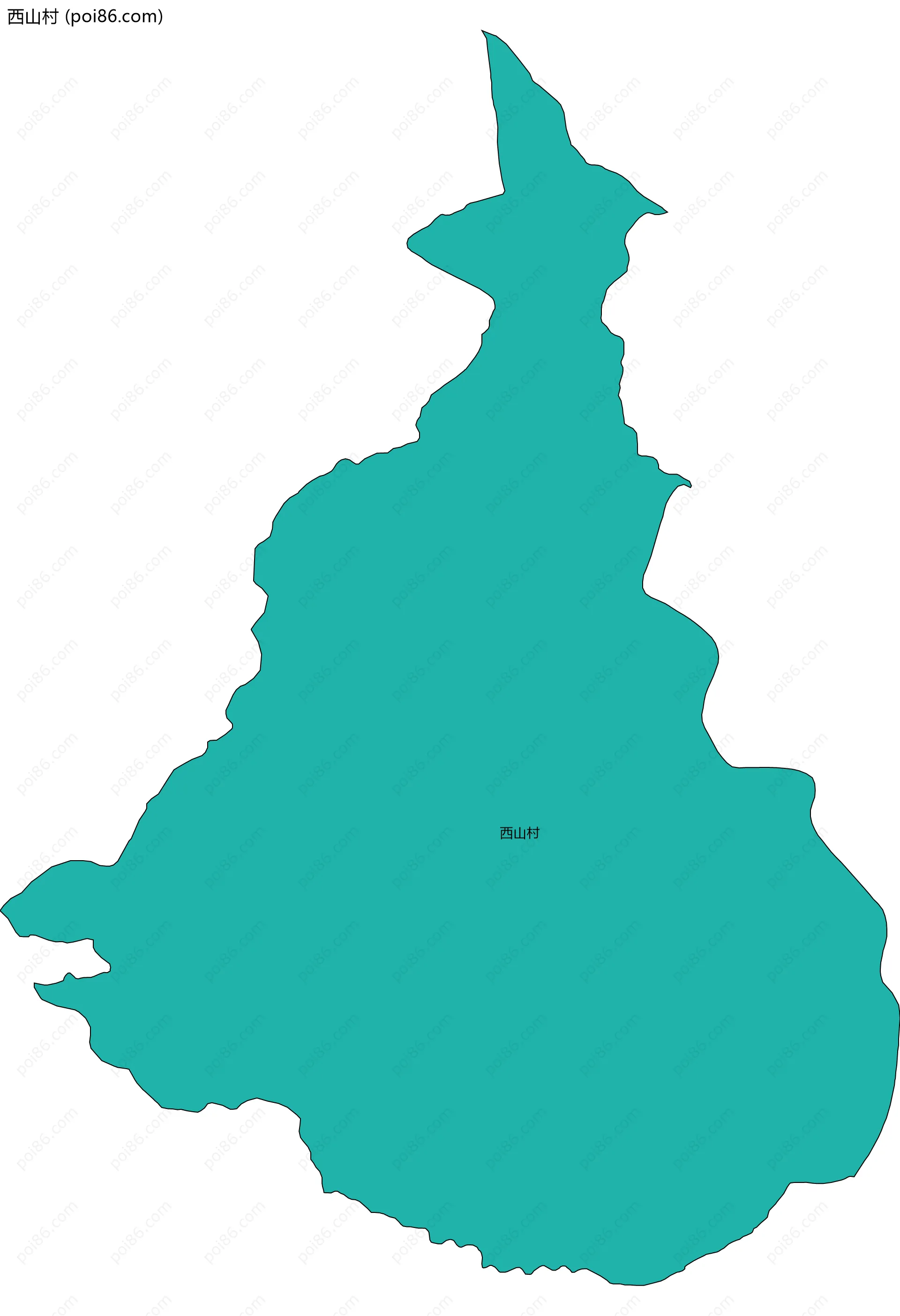 西山村边界地图