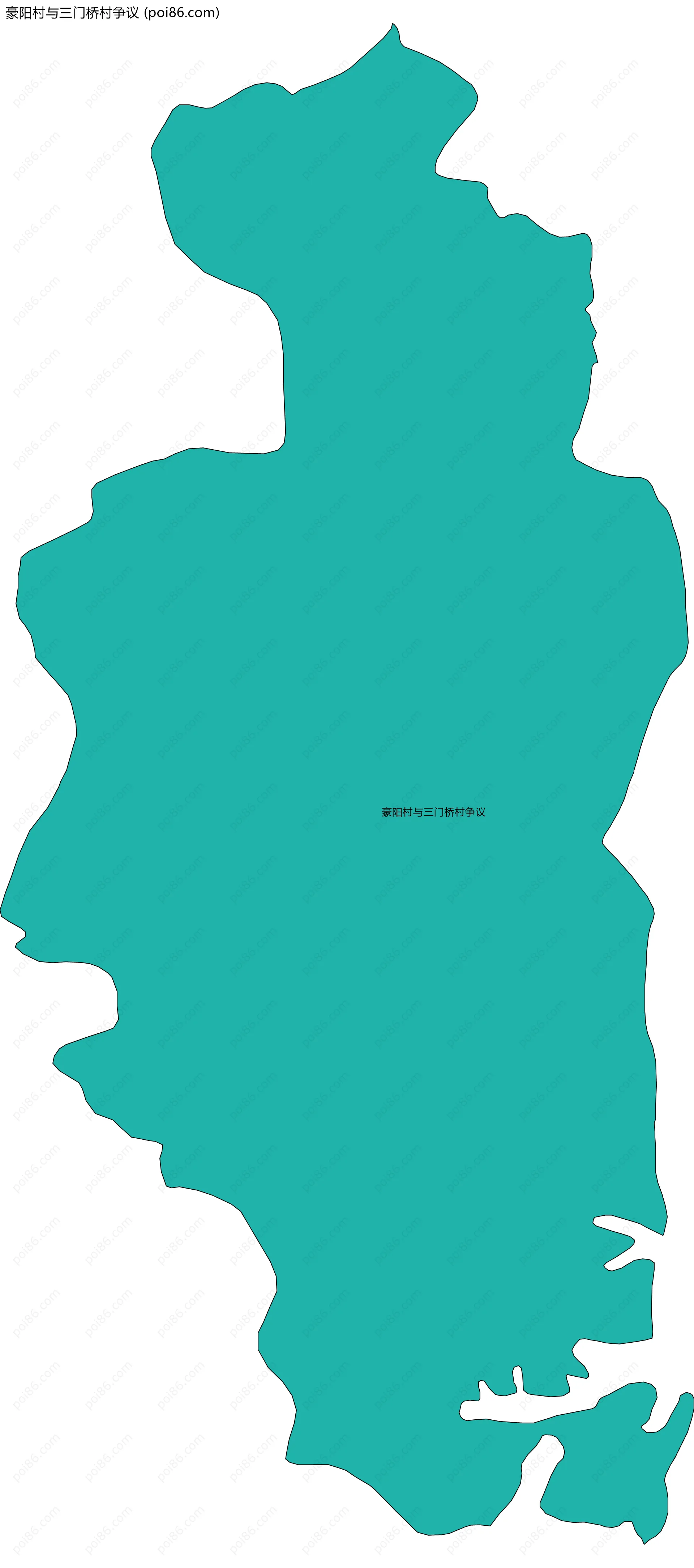 豪阳村与三门桥村争议边界地图