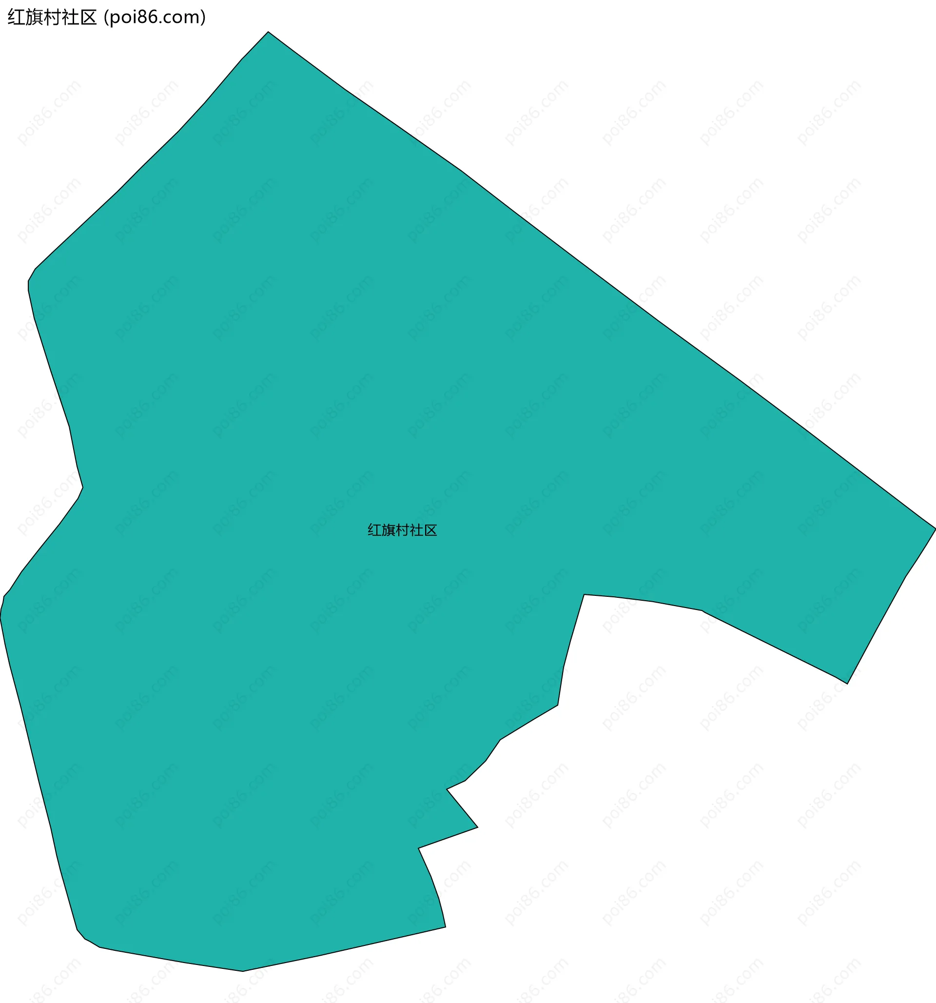 红旗村社区边界地图