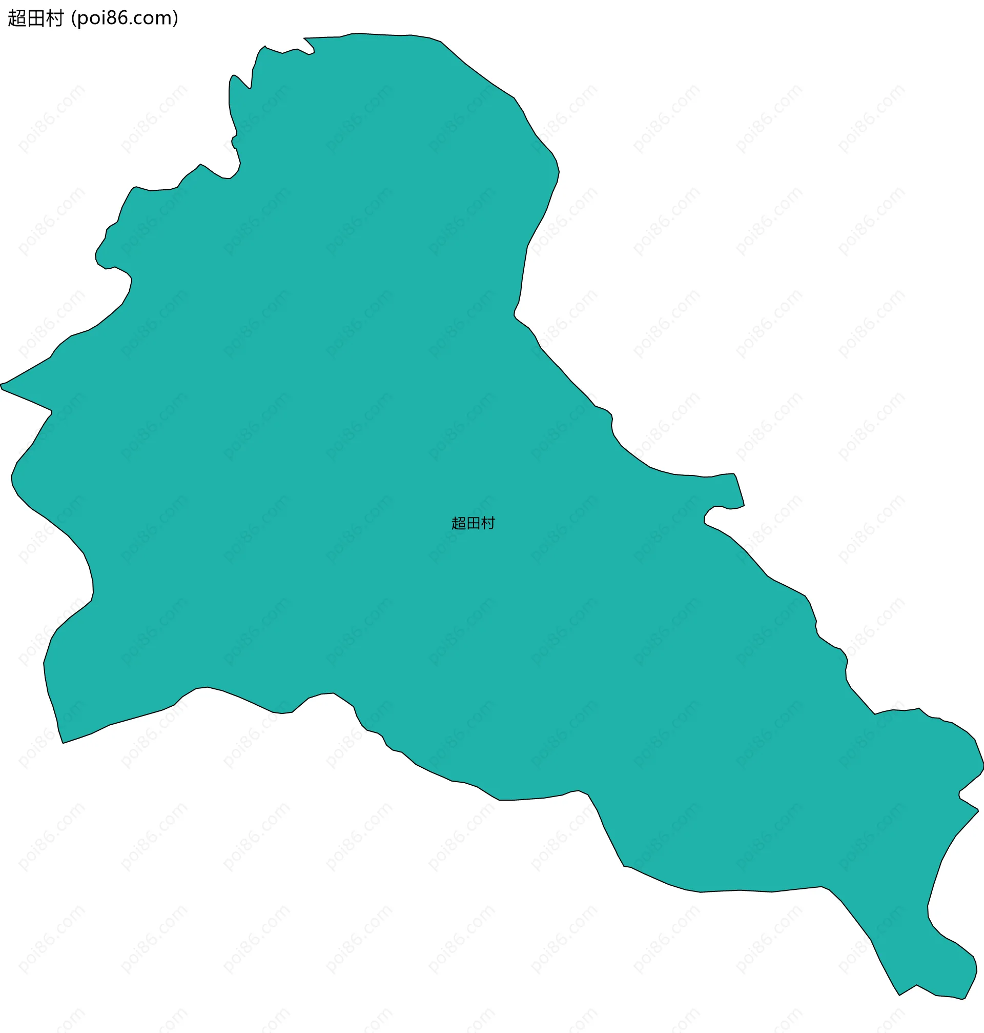 超田村边界地图