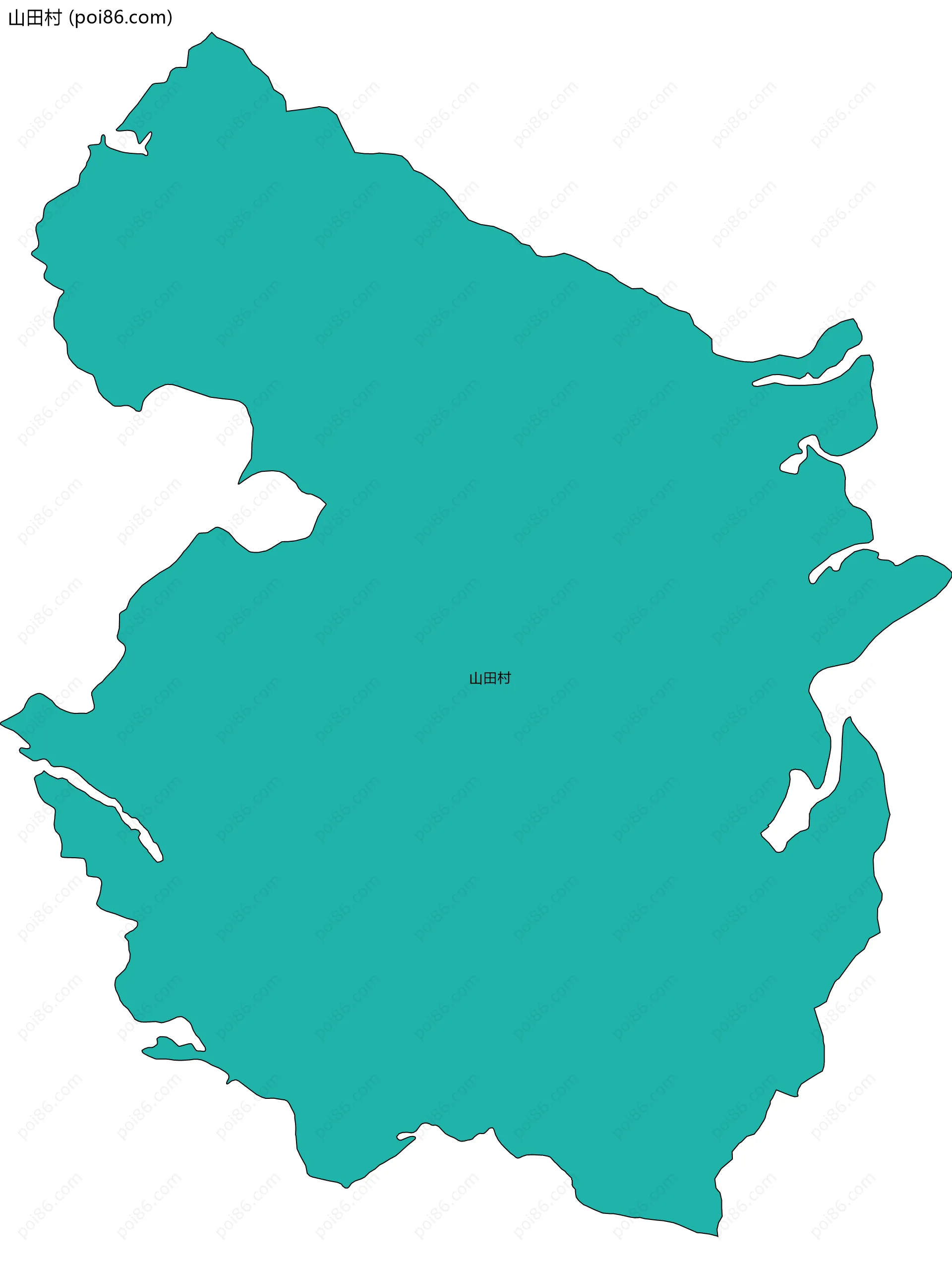 山田村边界地图