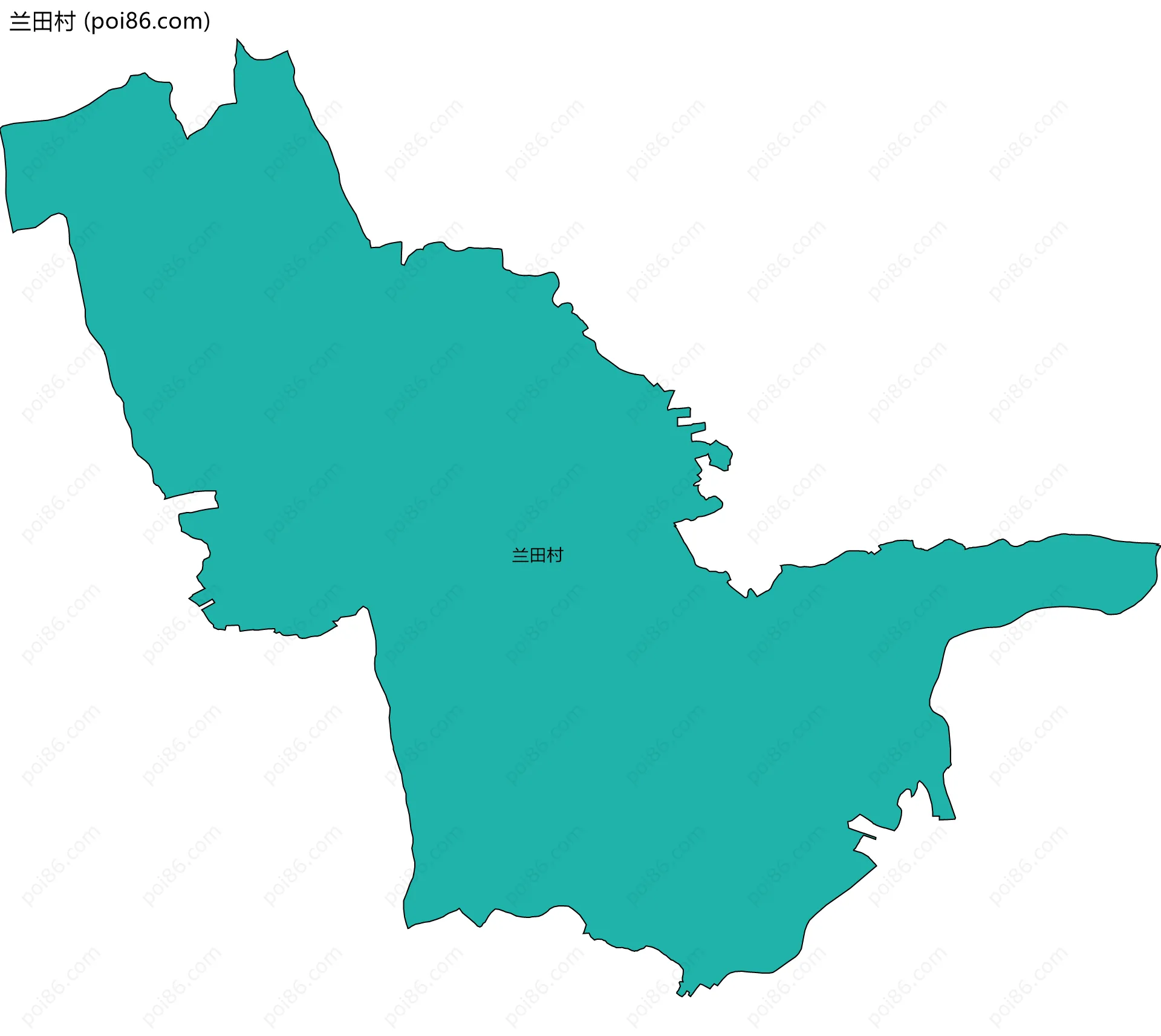 兰田村边界地图