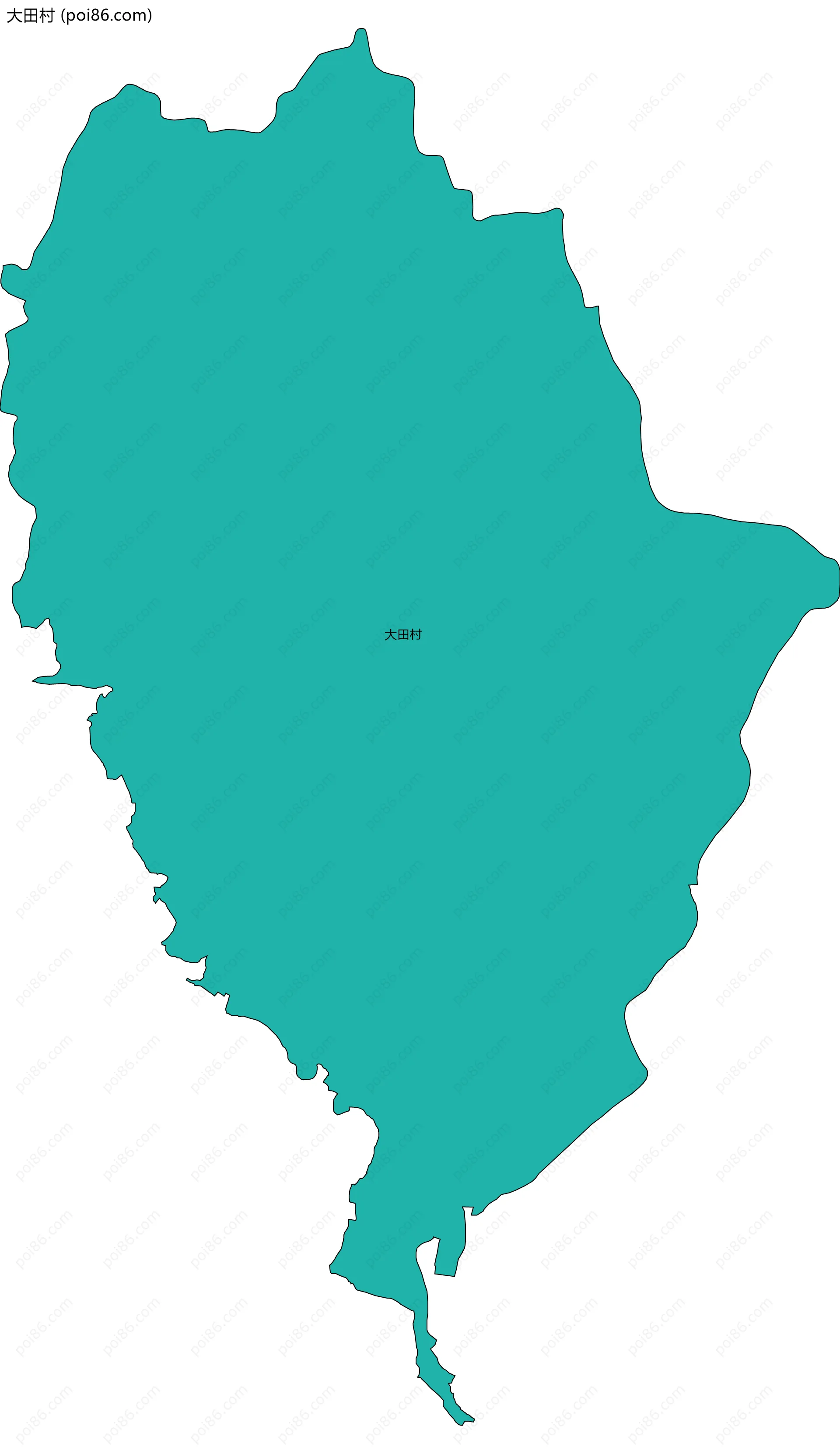 大田村边界地图