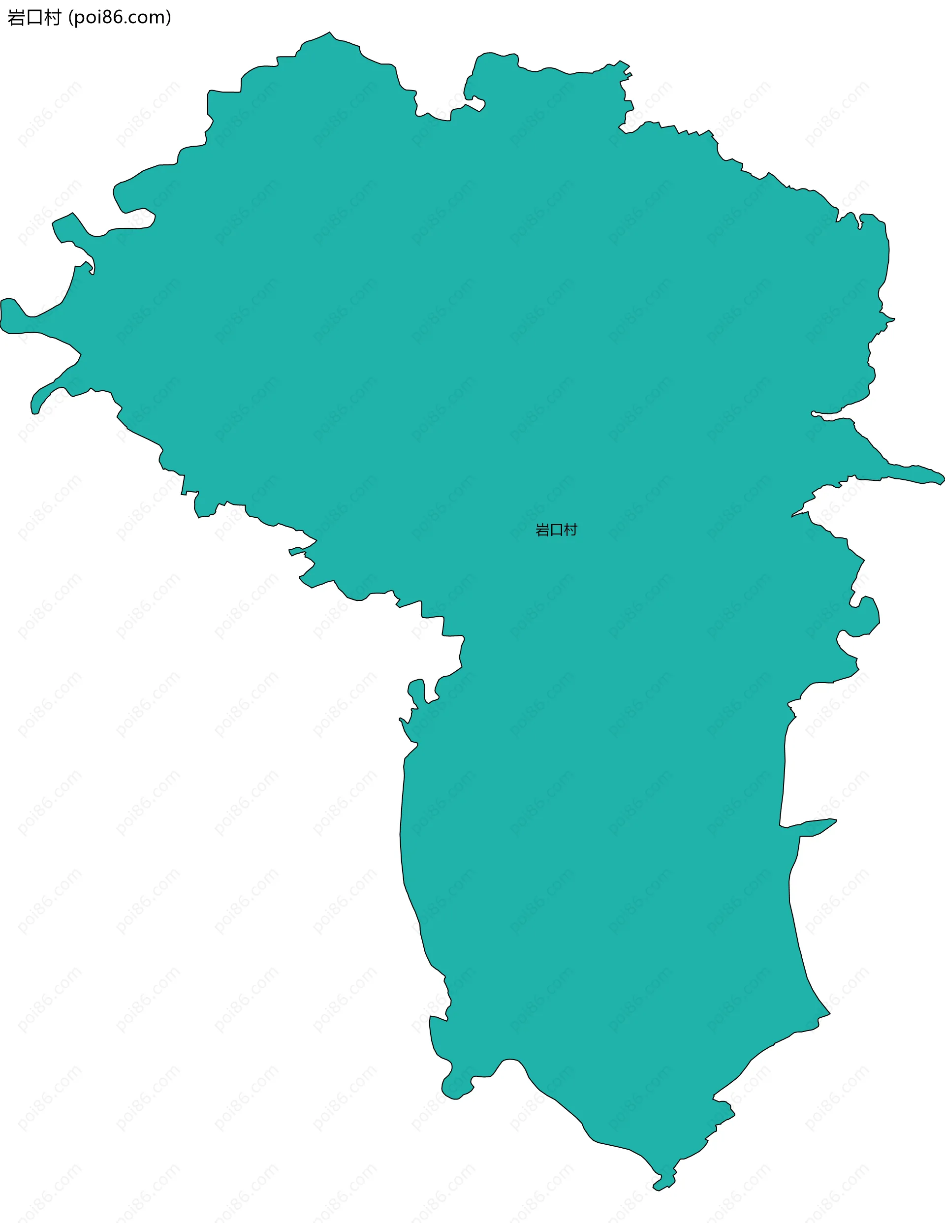 岩口村边界地图
