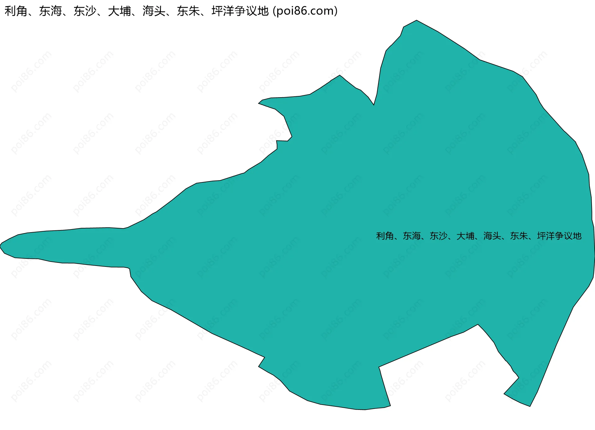 利角、东海、东沙、大埔、海头、东朱、坪洋争议地边界地图