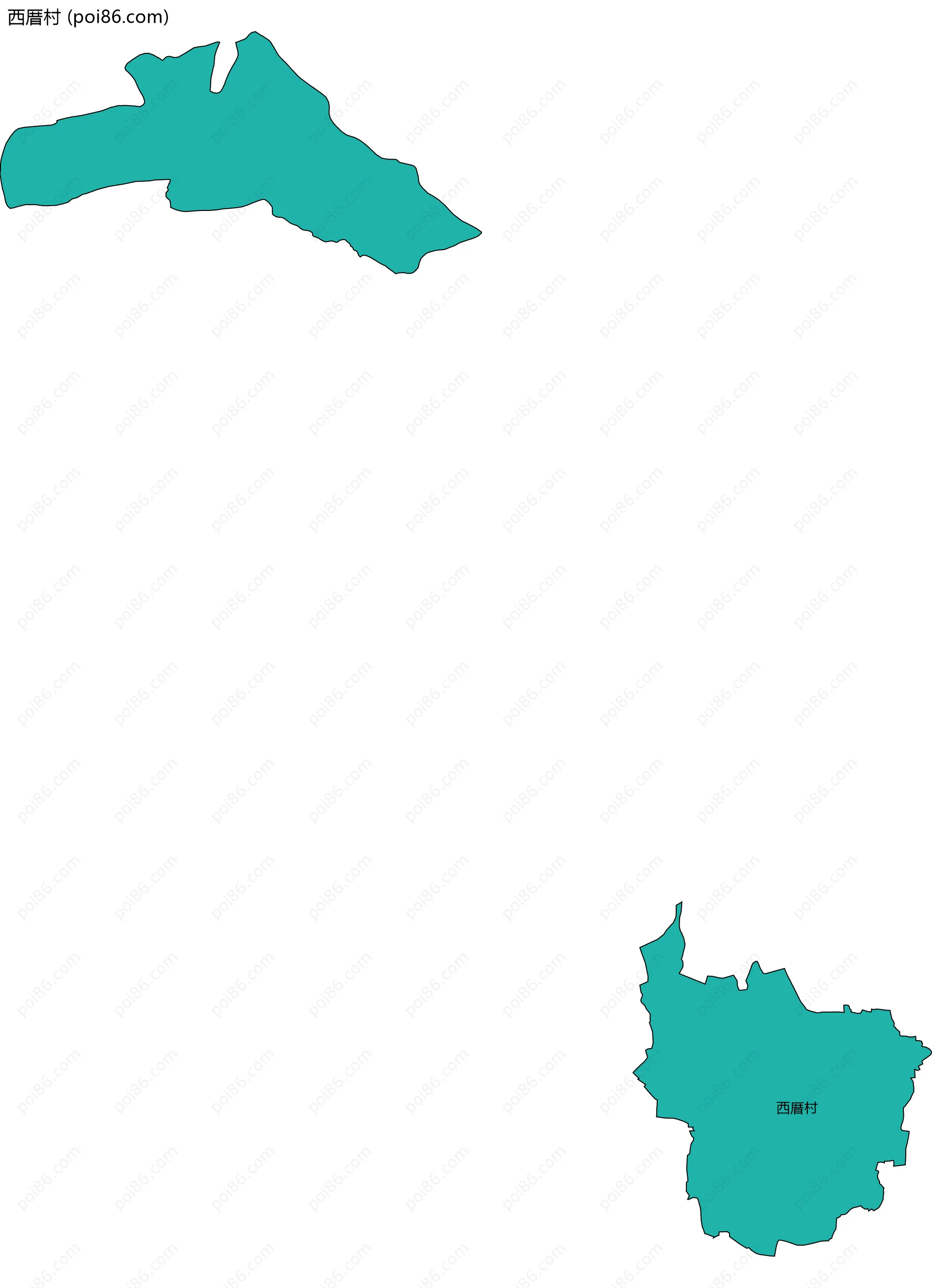 西厝村边界地图