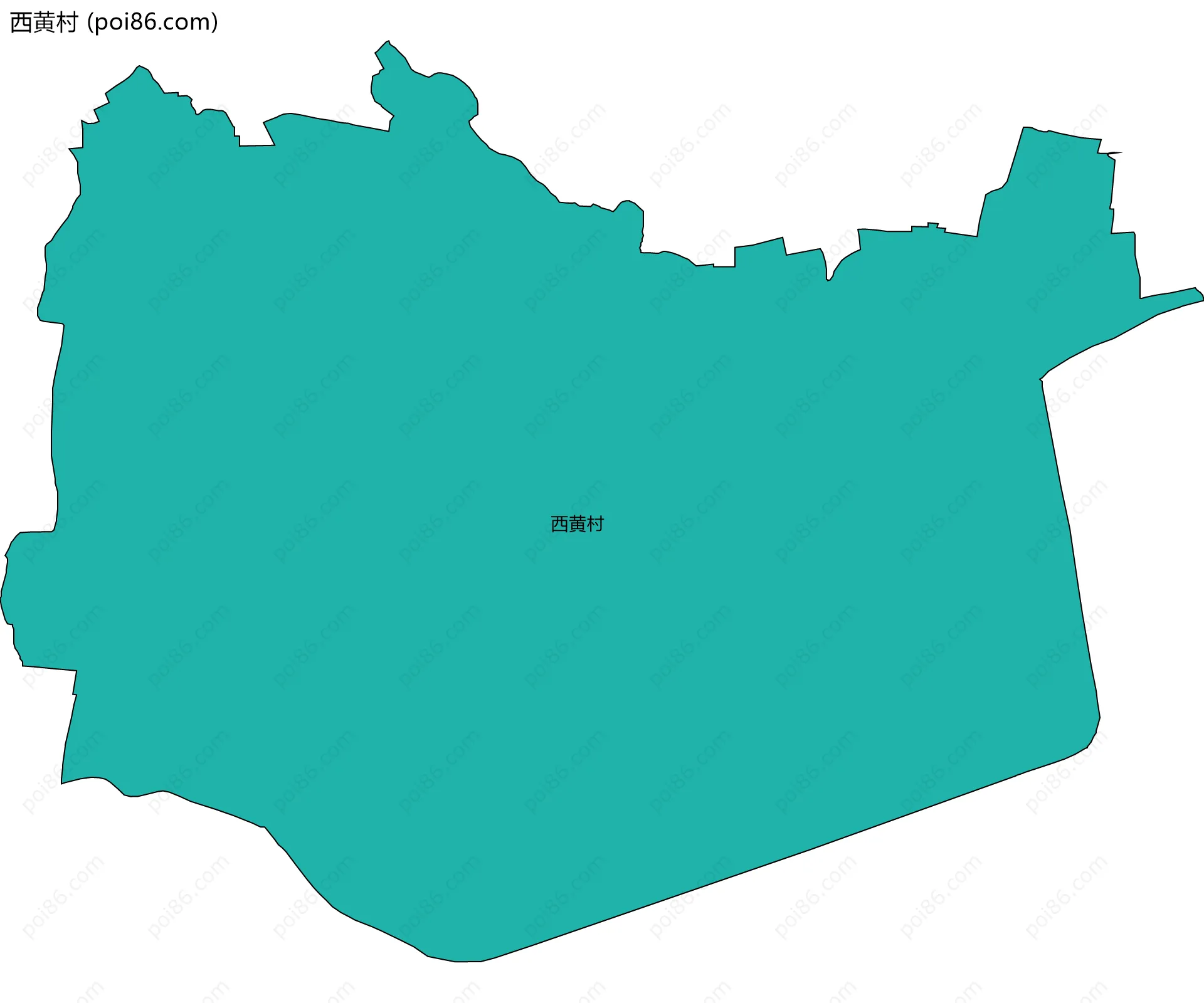 西黄村边界地图