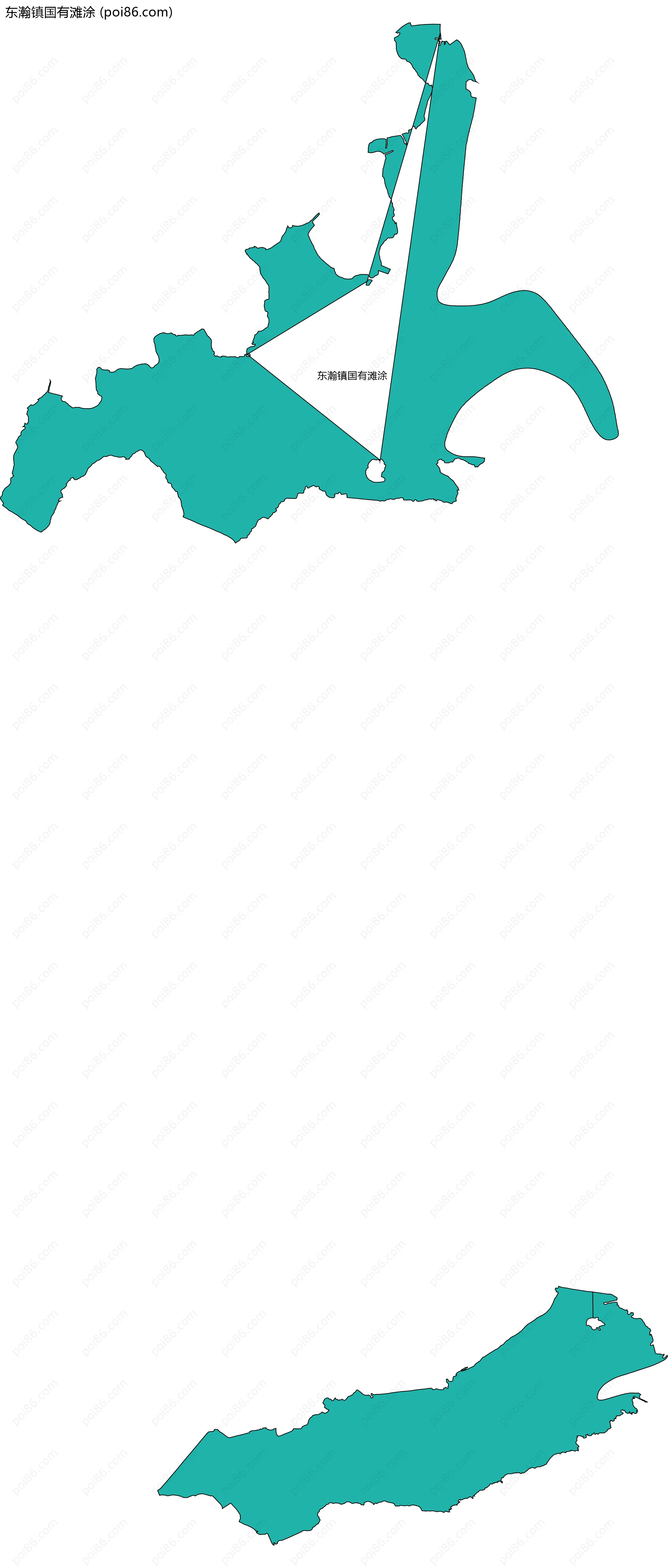 东瀚镇国有滩涂边界地图