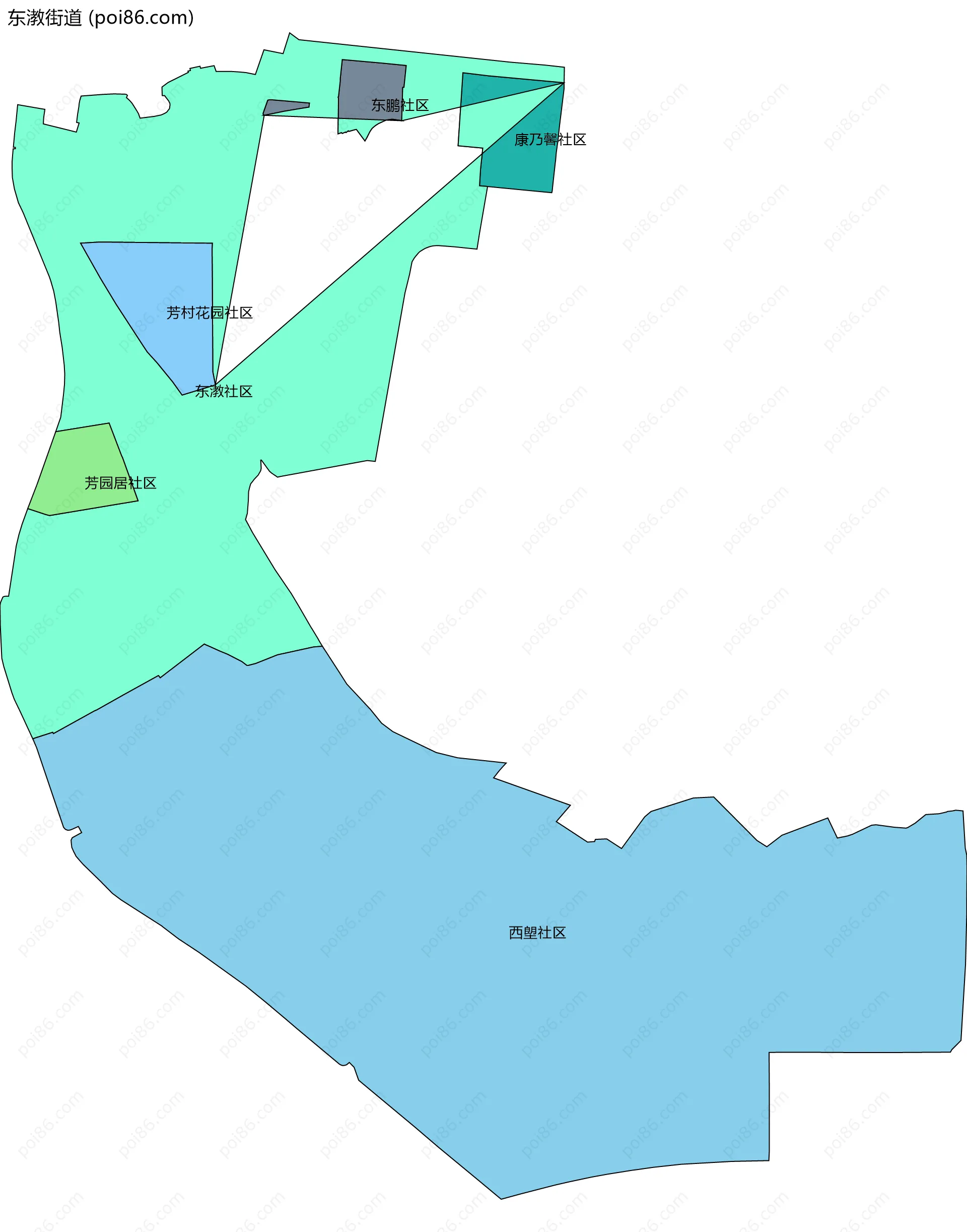 东漖街道边界地图(五级行政区划)