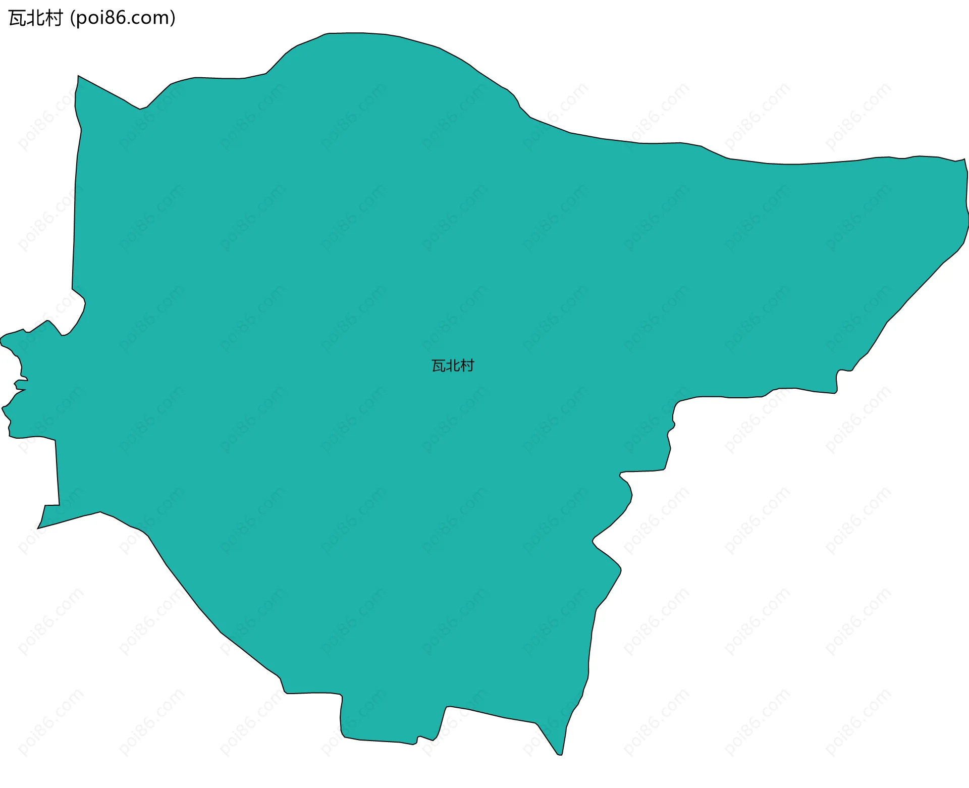 瓦北村边界地图