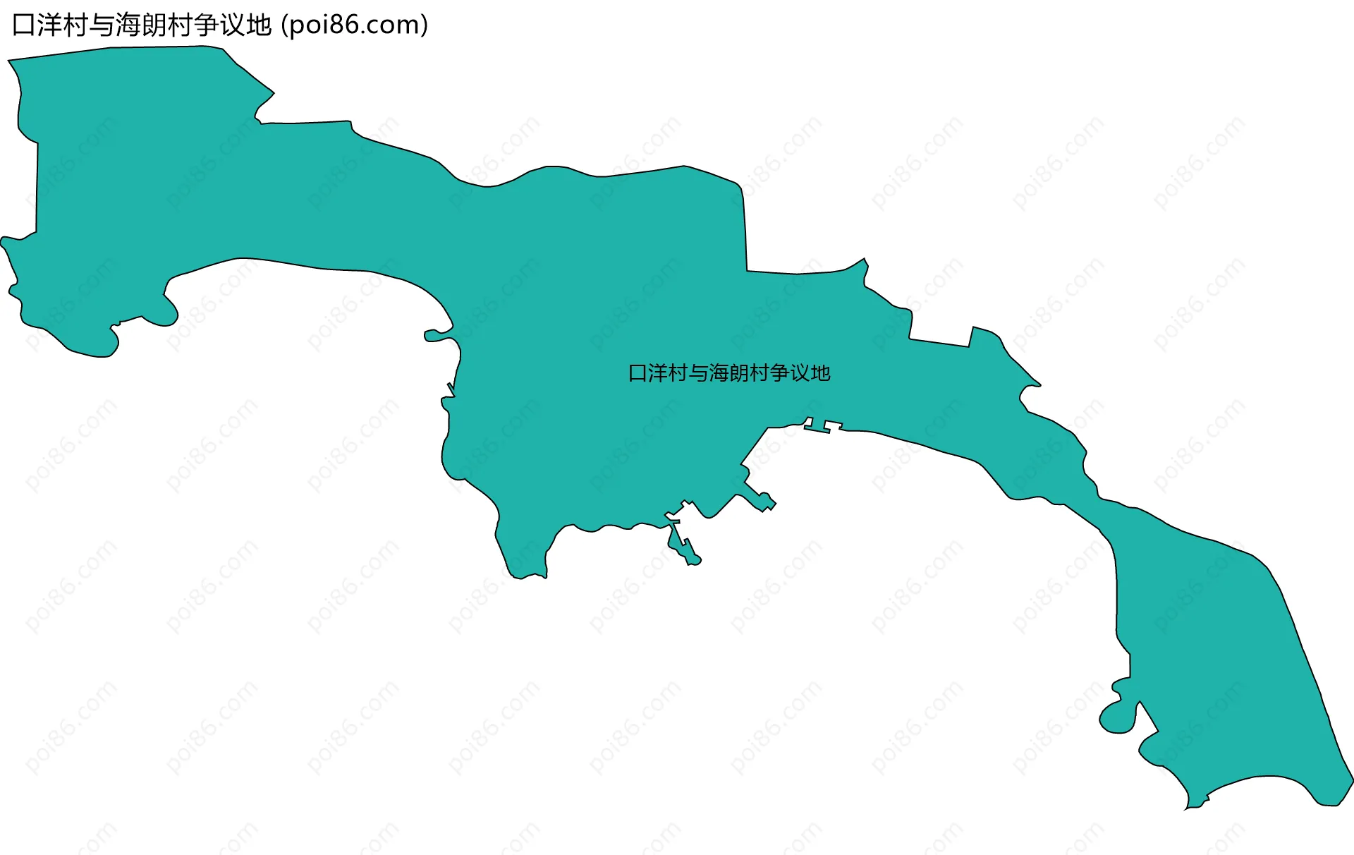 口洋村与海朗村争议地边界地图