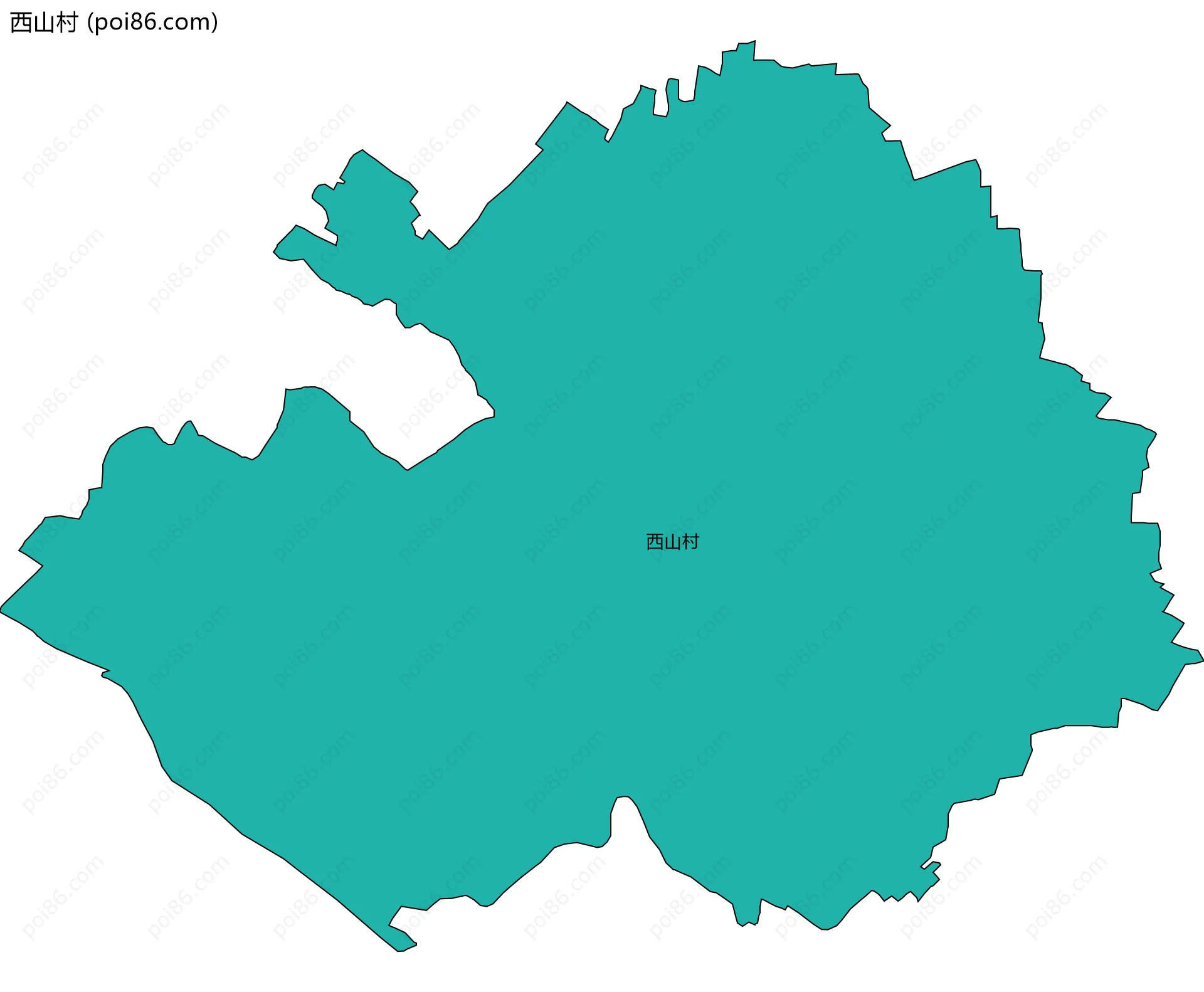 西山村边界地图