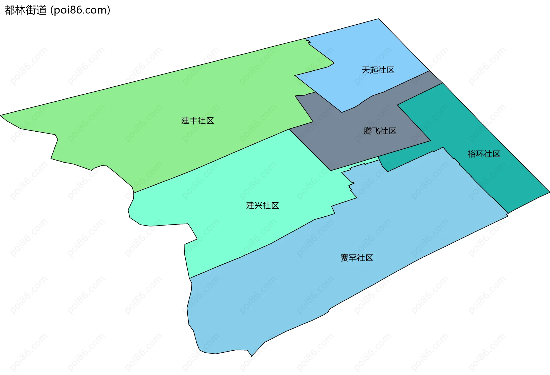 都林街道边界地图(五级行政区划)