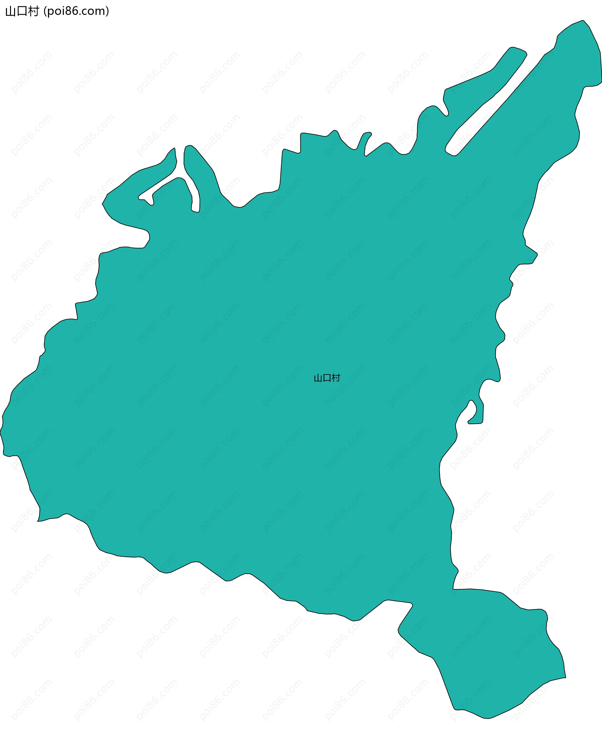 山口村边界地图