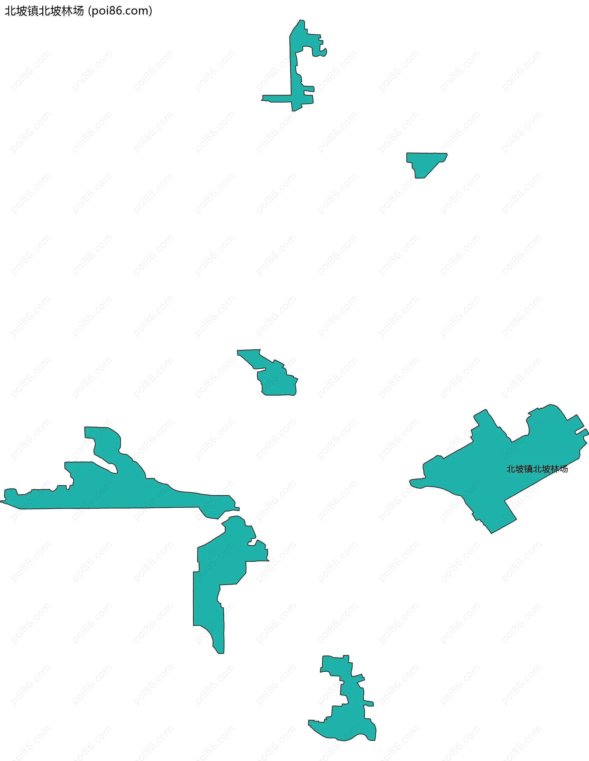 北坡镇北坡林场边界地图