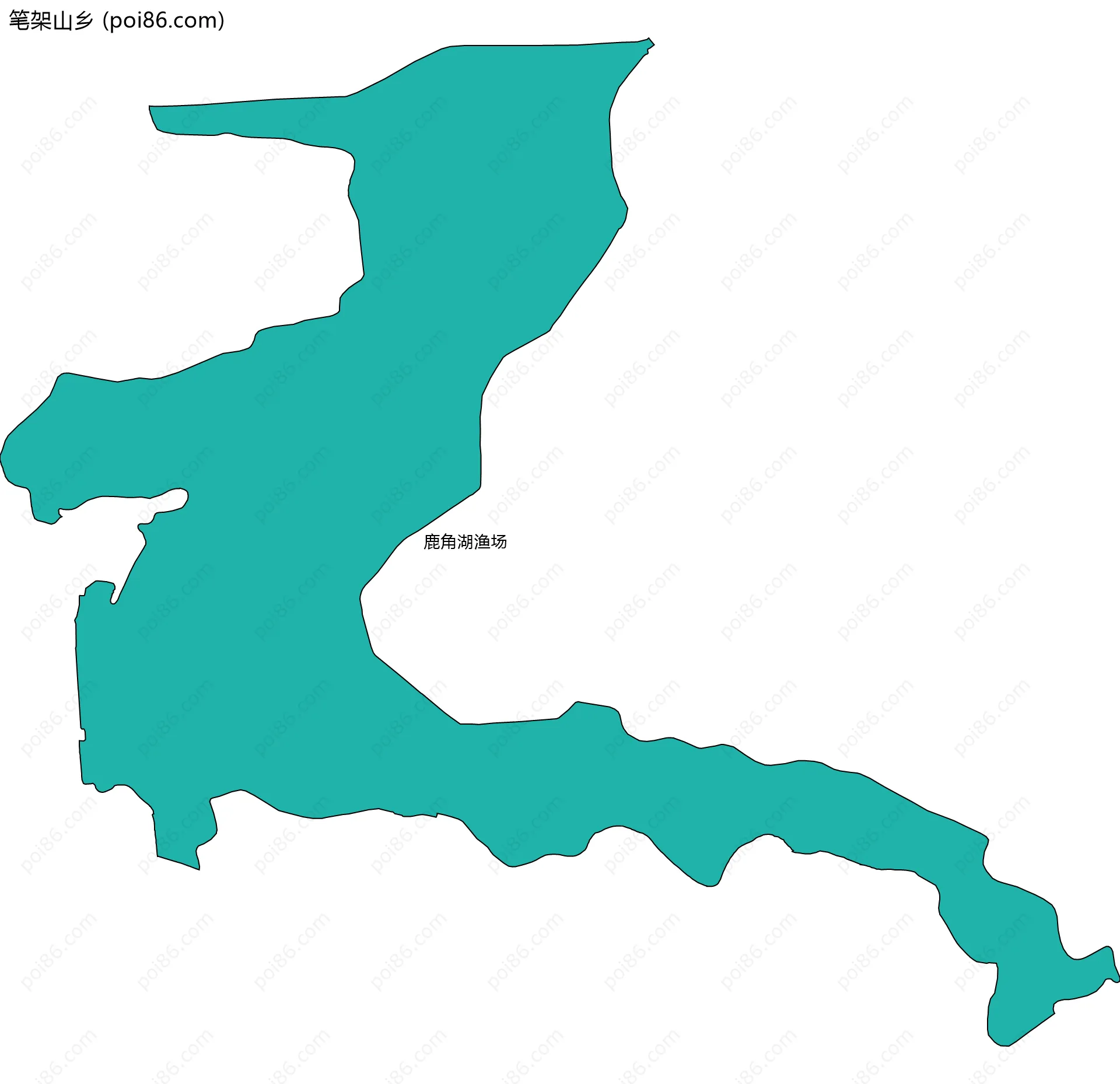 笔架山乡边界地图(五级行政区划)