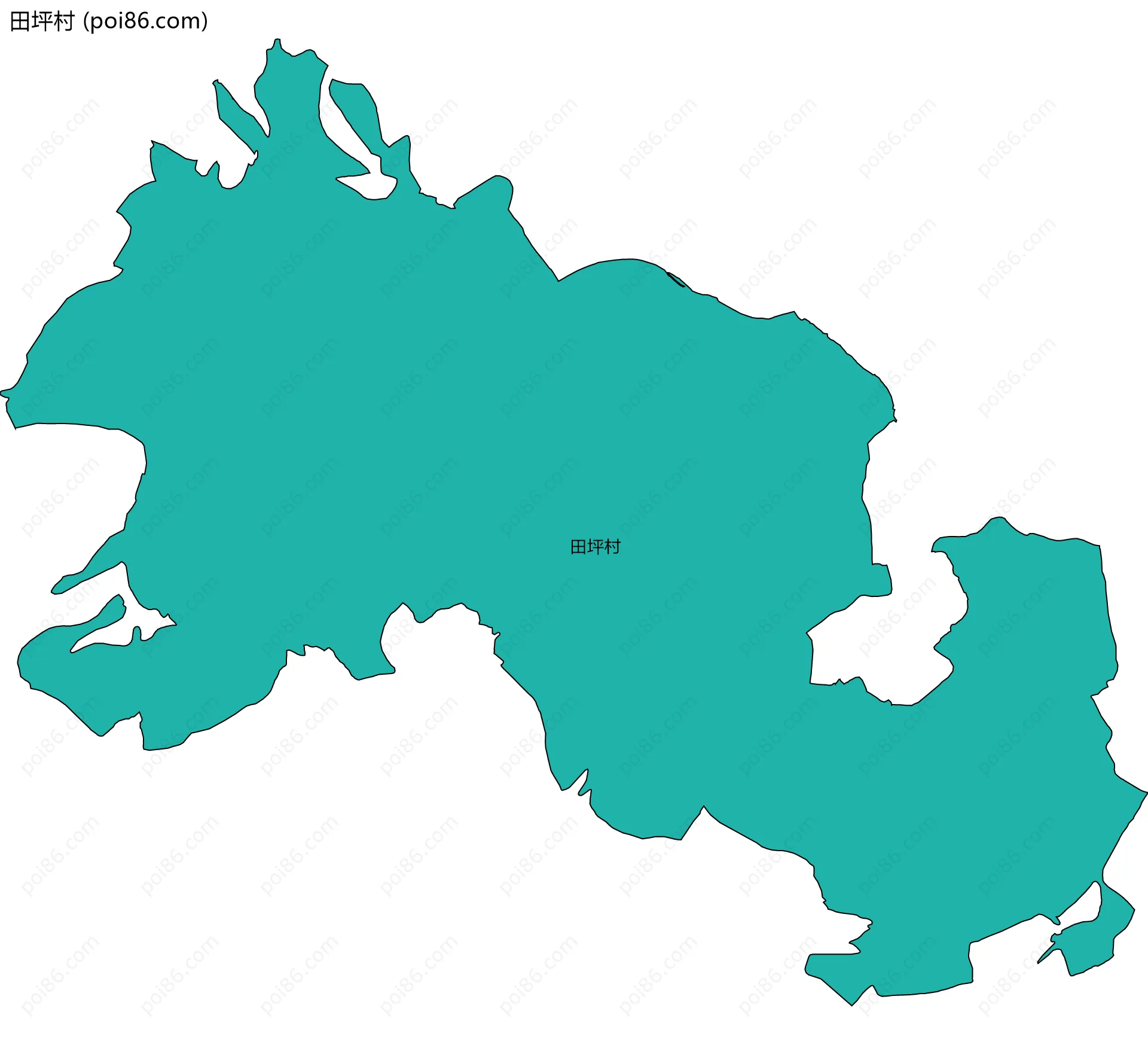 田坪村边界地图