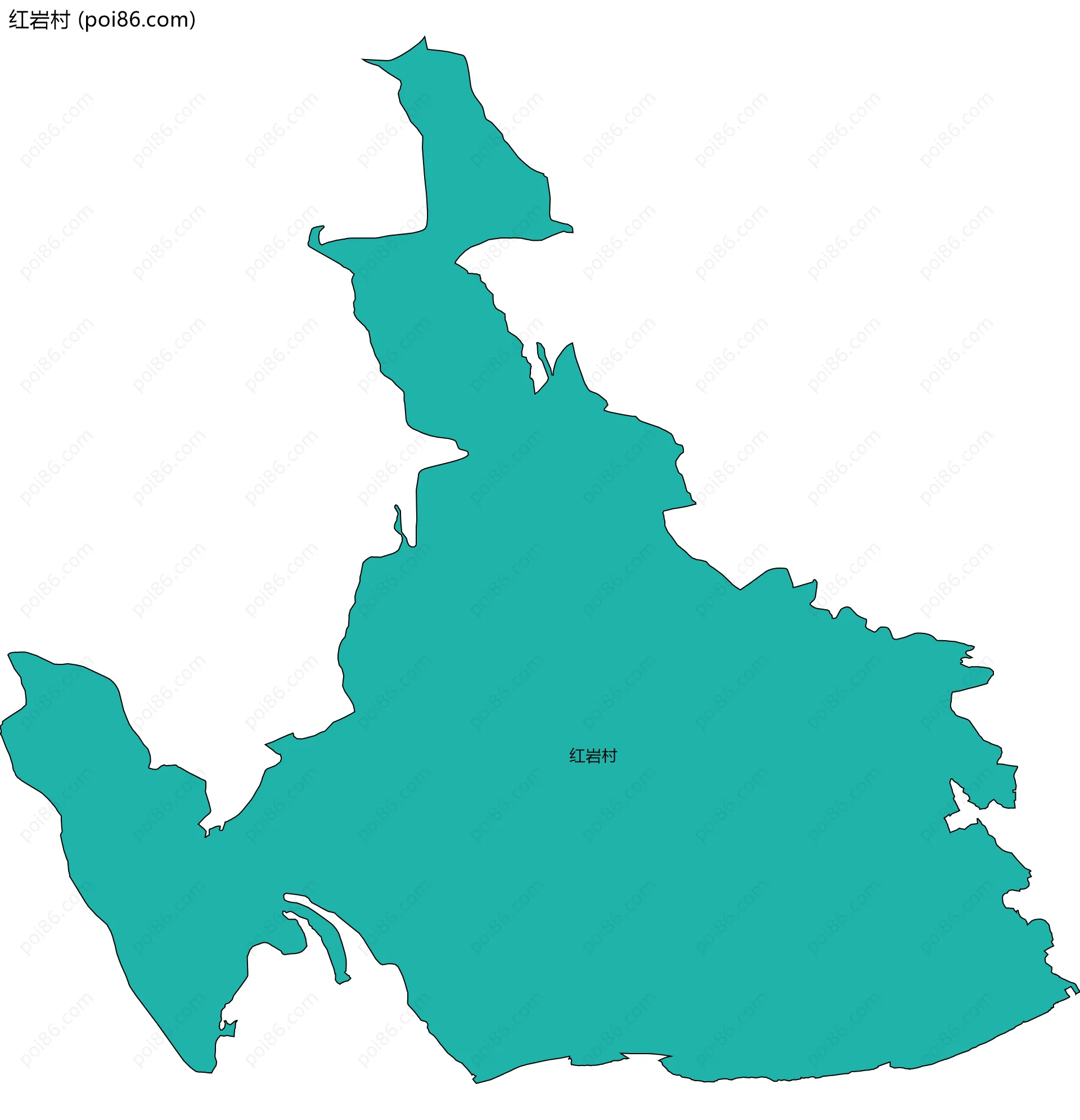 红岩村边界地图