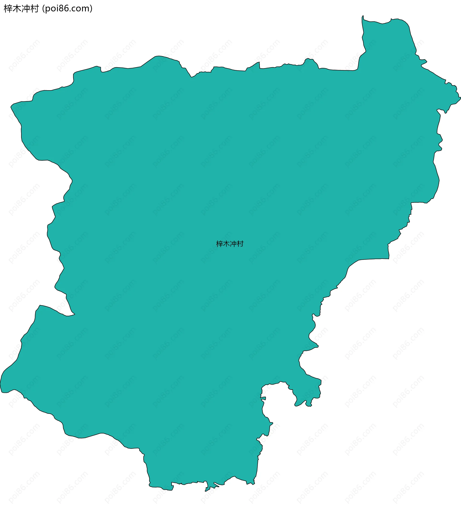 梓木冲村边界地图