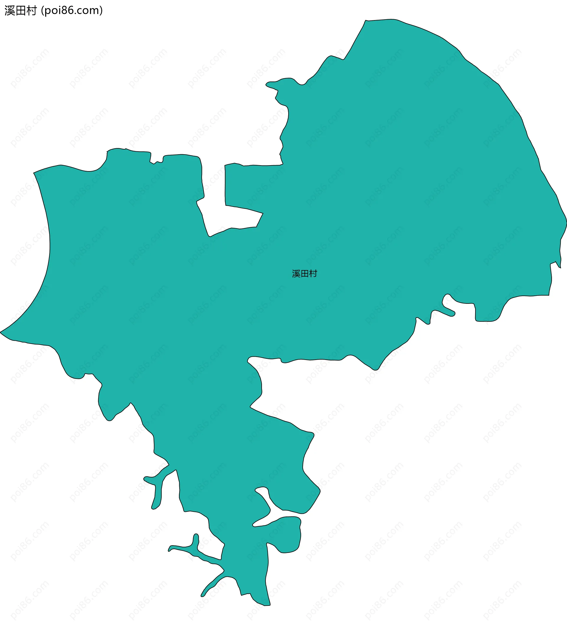 溪田村边界地图