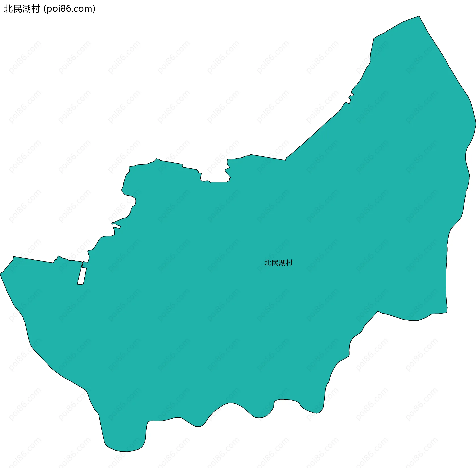 北民湖村边界地图