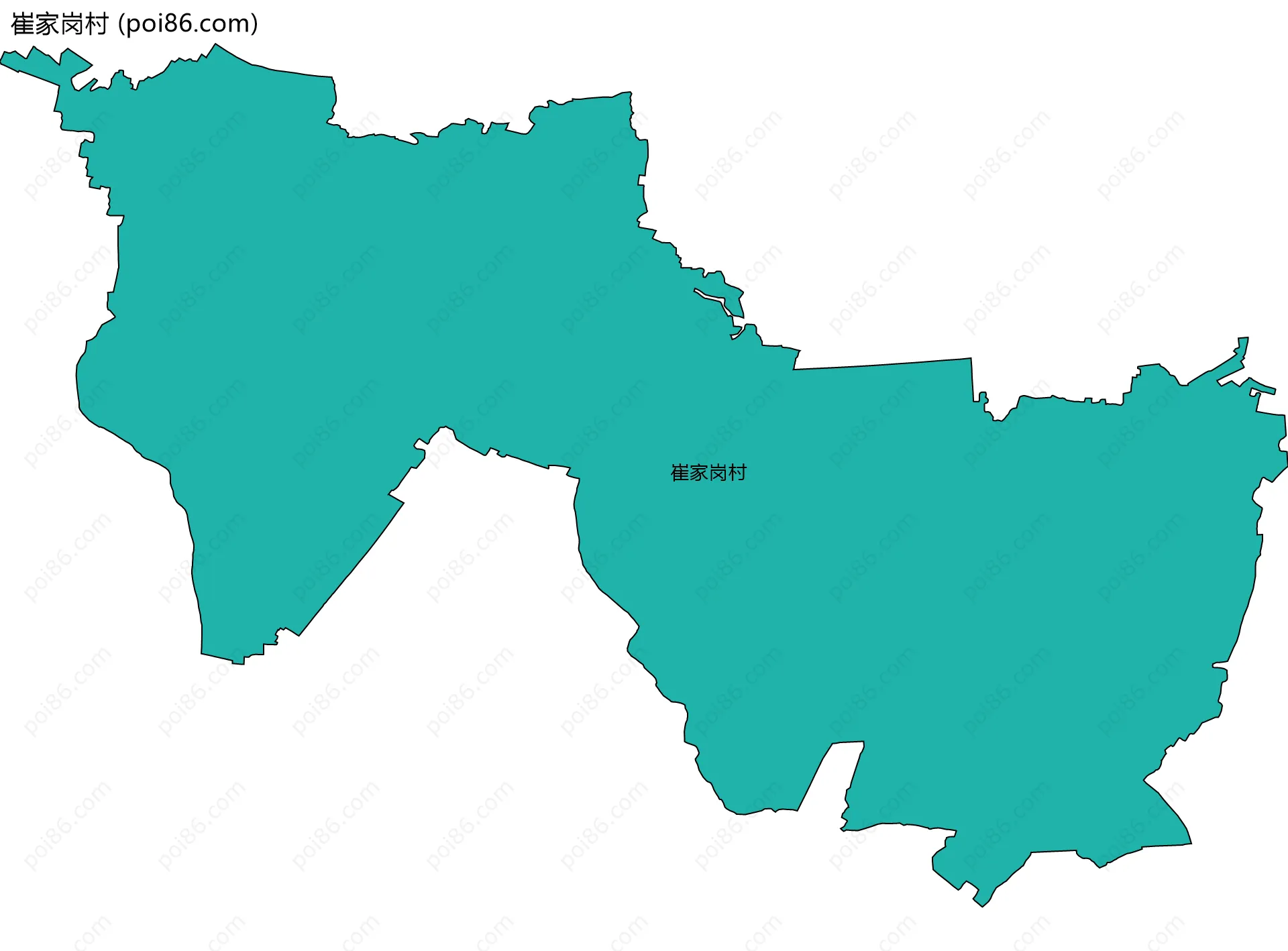 崔家岗村边界地图